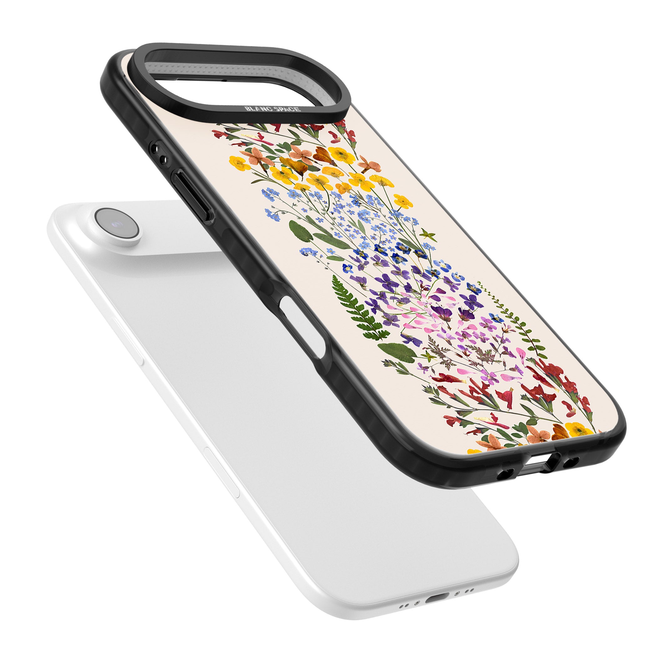 Cream Wildflower iPhone 17 Air Impact Pro Black Phone Case Colours