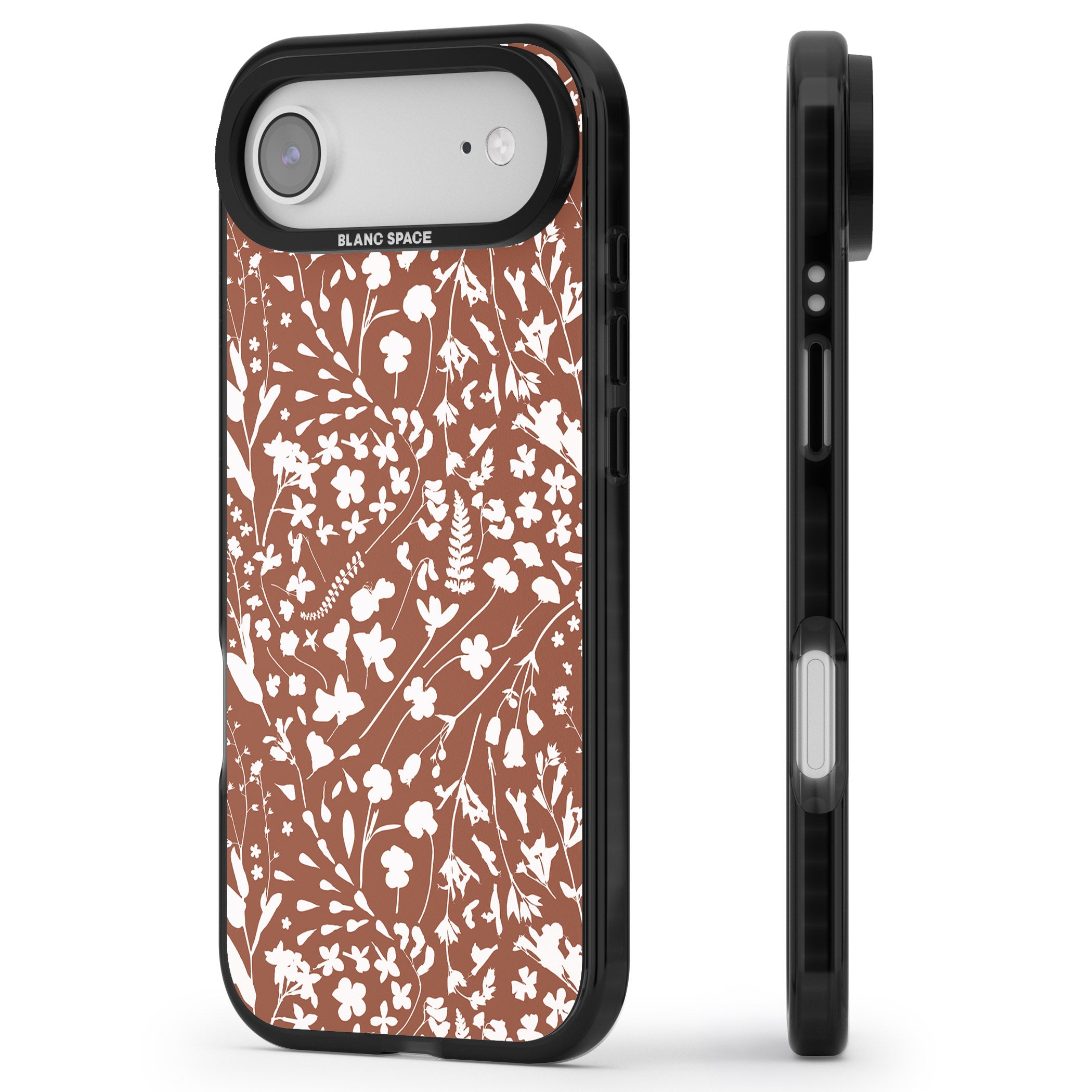 Wildflower Cluster On Terracotta iPhone 17 Air Impact Pro Black Phone Case Side Profile
