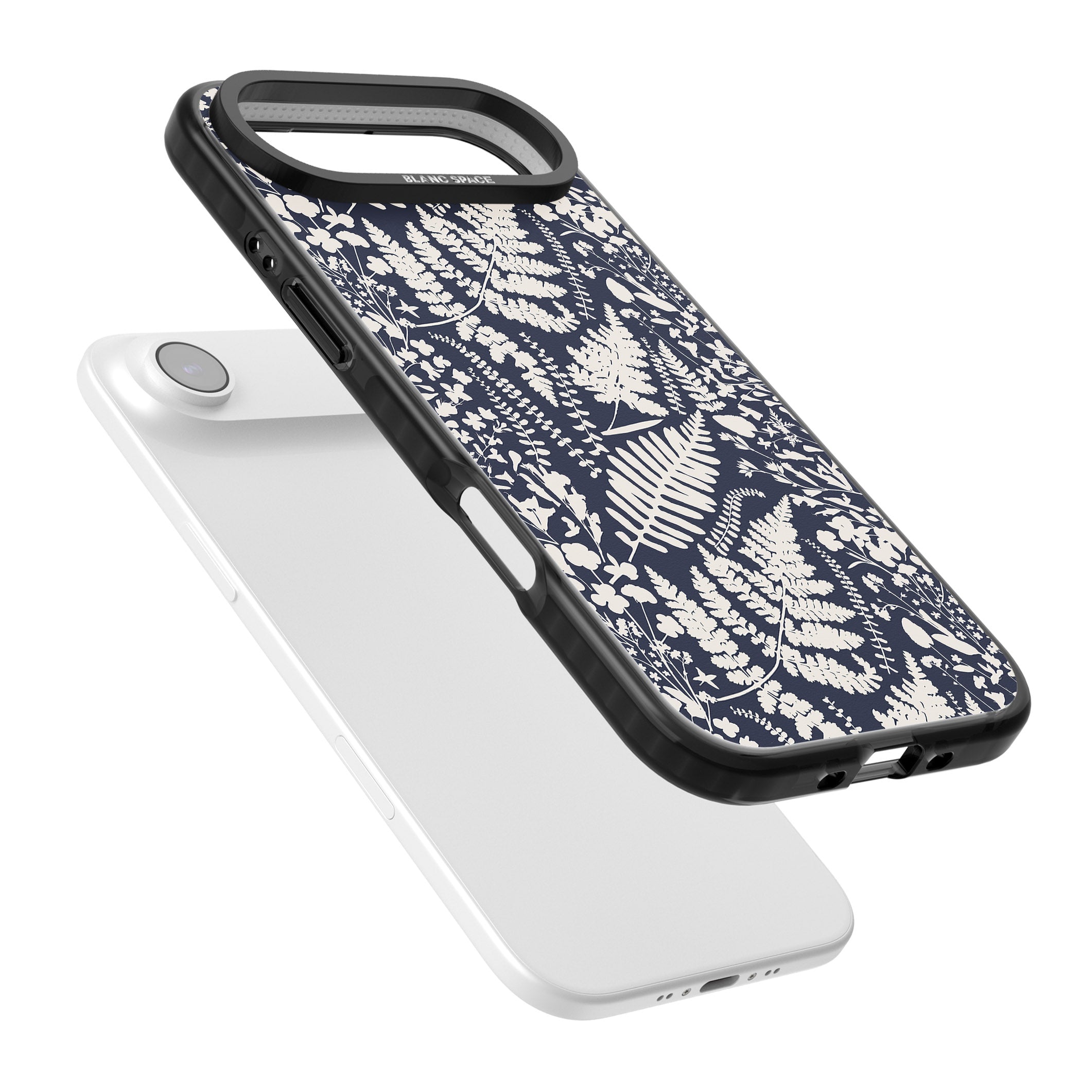 Wildflowers & Ferns On Navy iPhone 17 Air Impact Pro Black Phone Case Colours