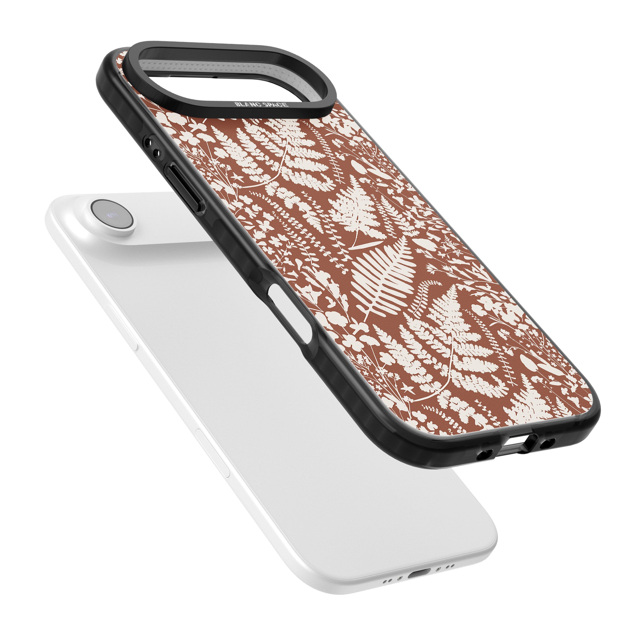 Wildflowers And Ferns On Terracotta iPhone 17 Air Impact Pro Black Phone Case Colours
