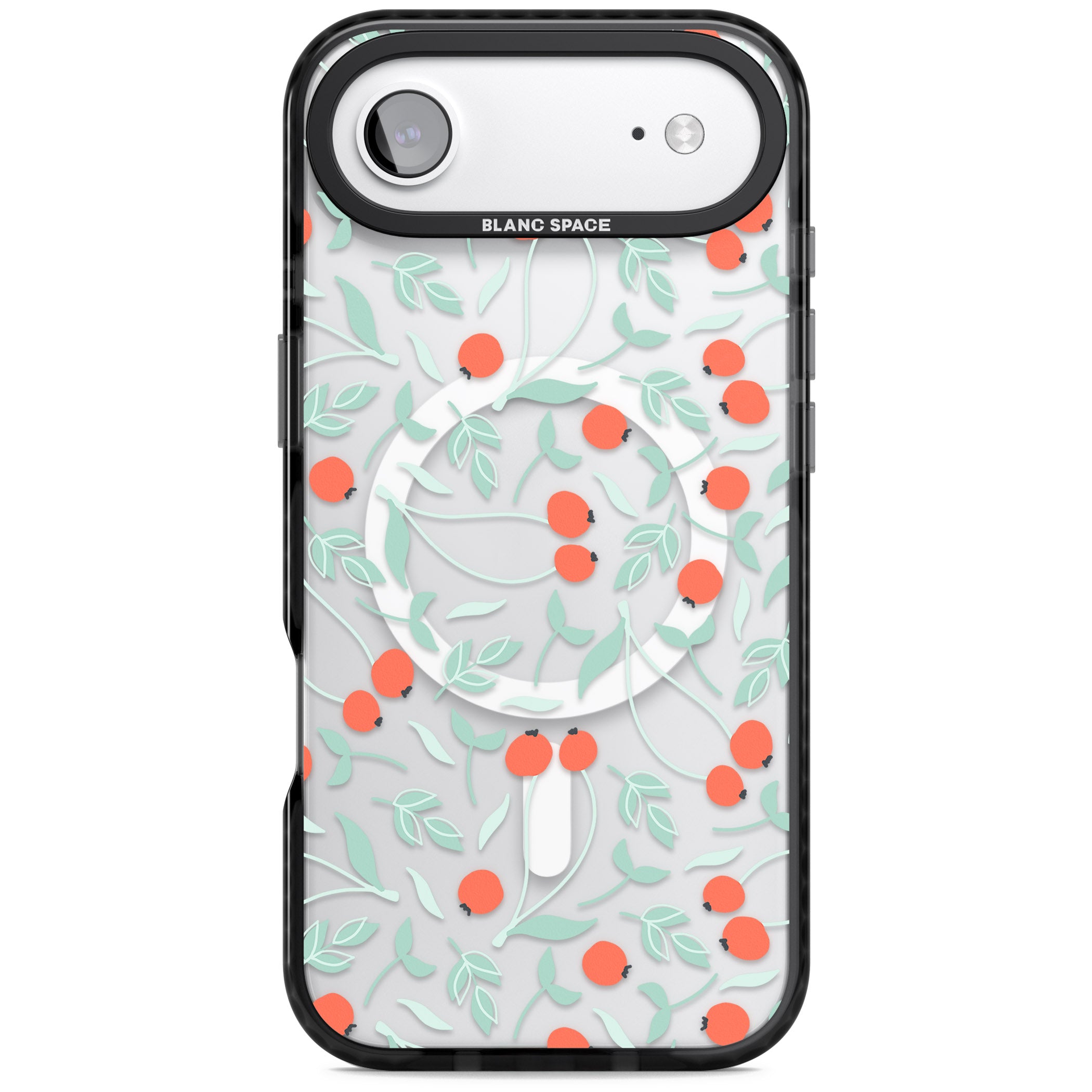 Red Berries Floral iPhone 17 Air Impact Pro Black Phone Case