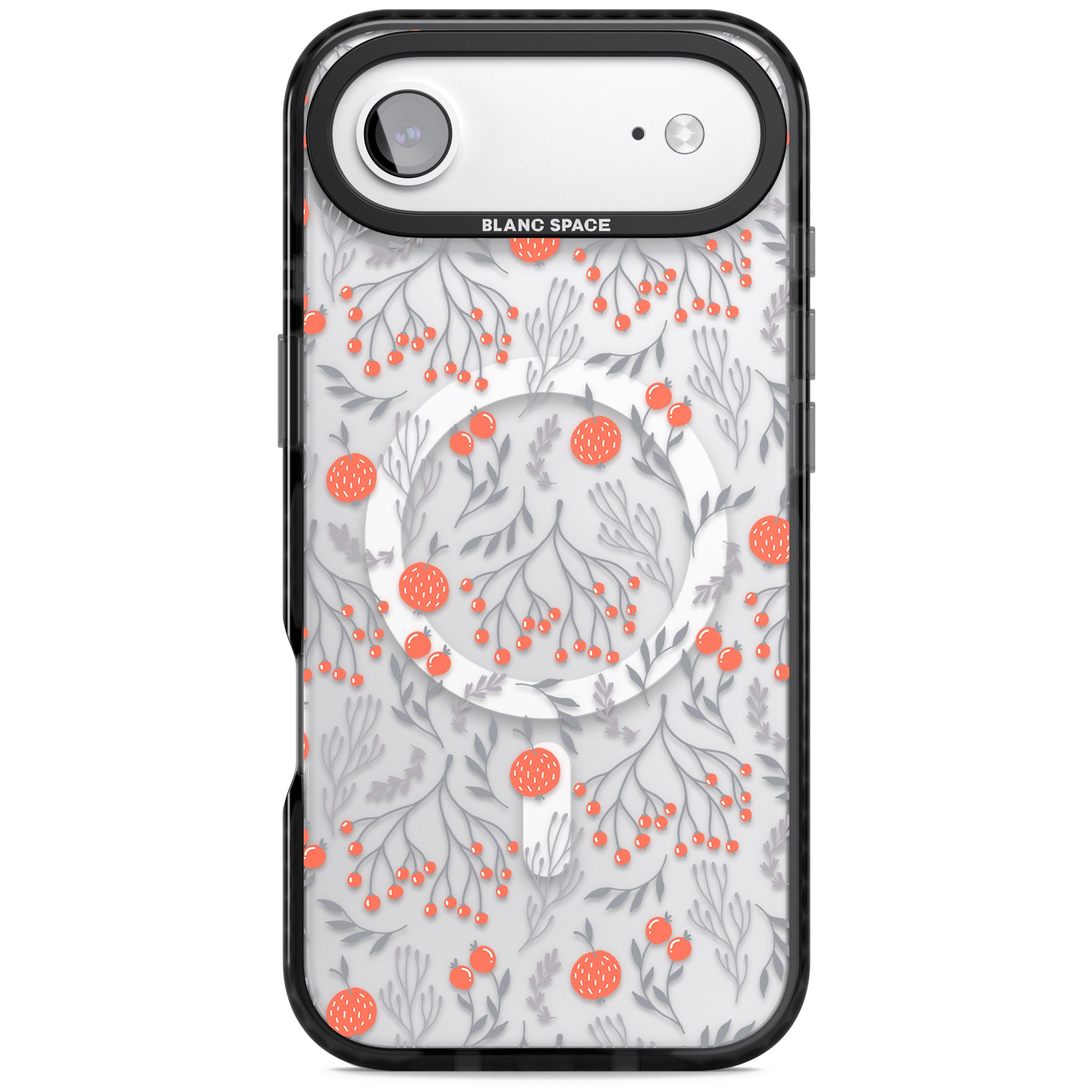 Red Fruits Floral iPhone 17 Air Impact Pro Black Phone Case