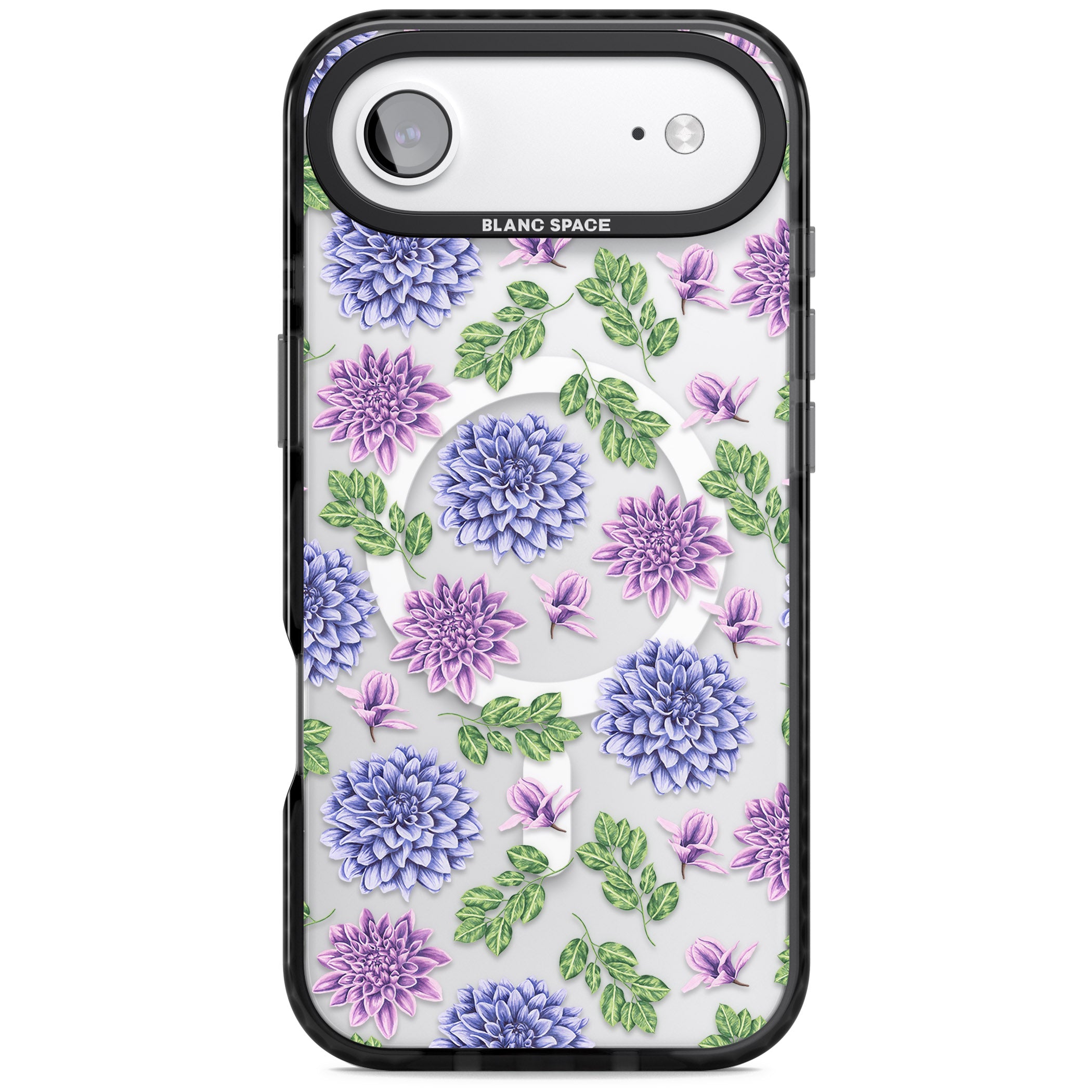 Purple Dahlias Floral iPhone 17 Air Impact Pro Black Phone Case