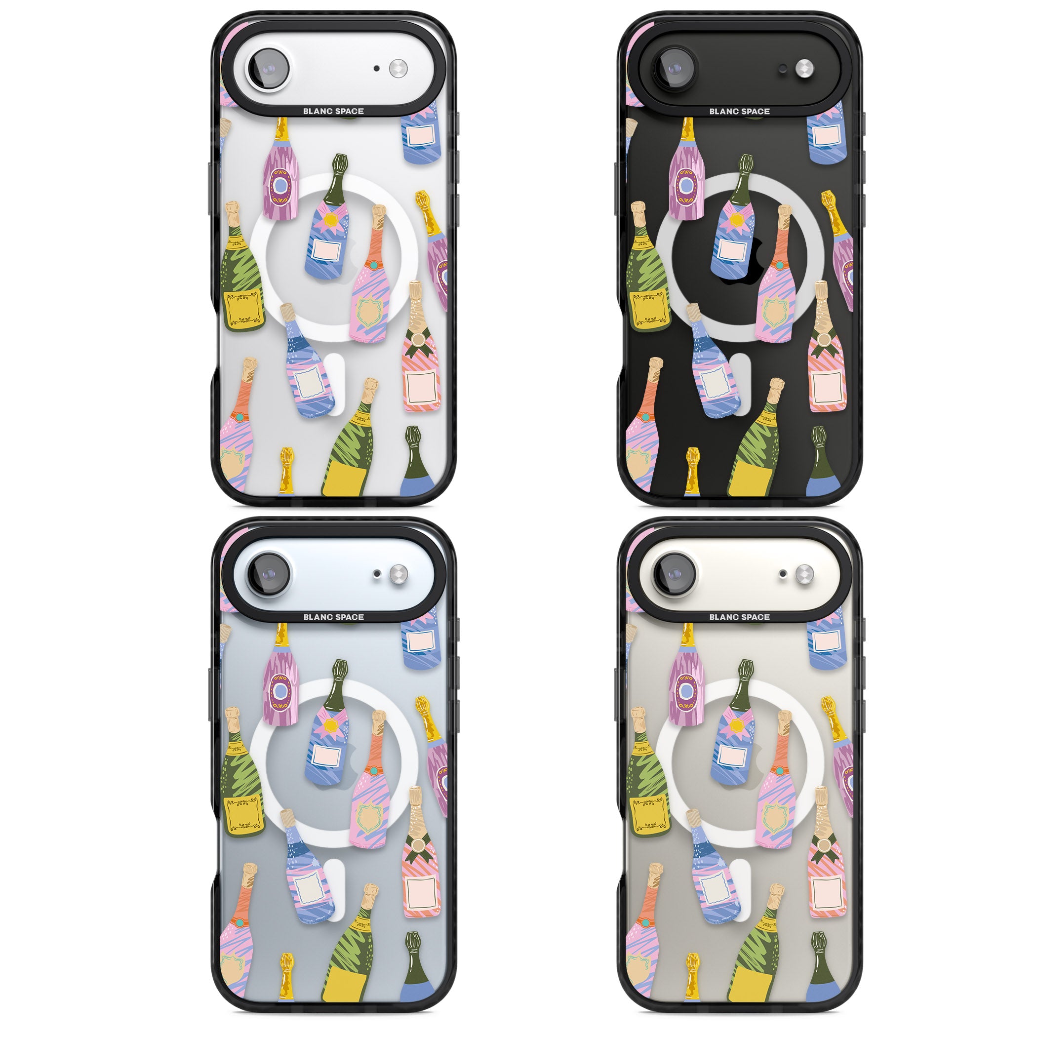 Champagne Pattern iPhone 17 Air Impact Pro Black Phone Case APT Impact Protection