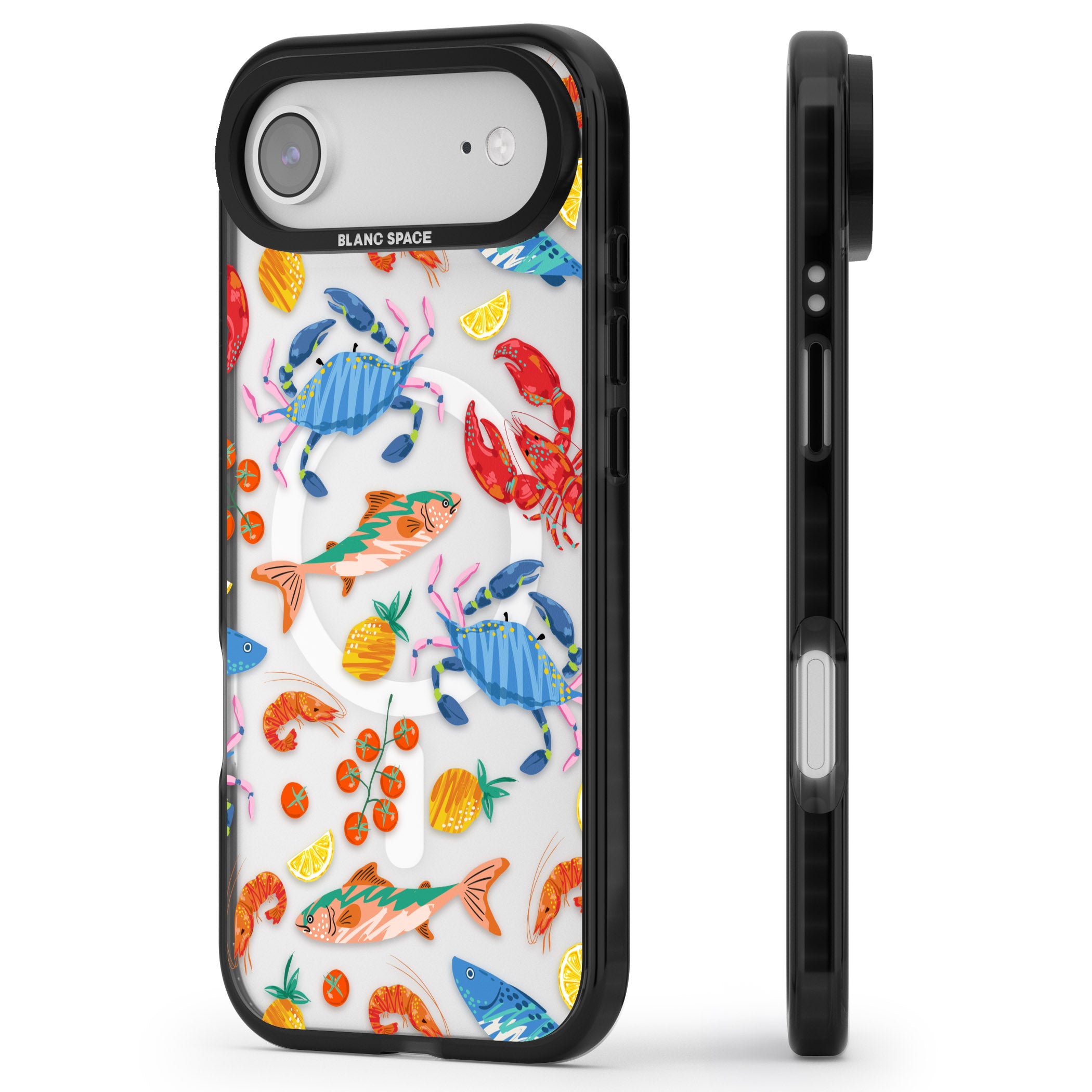 Vibrant Sealife iPhone 17 Air Impact Pro Black Phone Case Side Profile