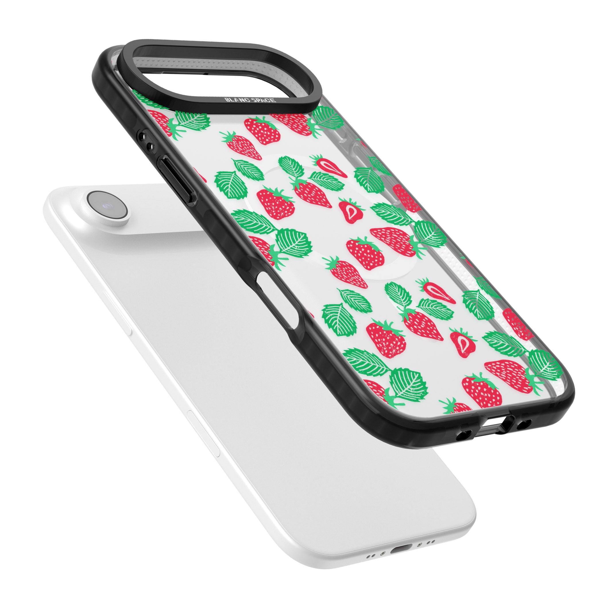 Strawberry Delight iPhone 17 Air Impact Pro Black Phone Case Colours