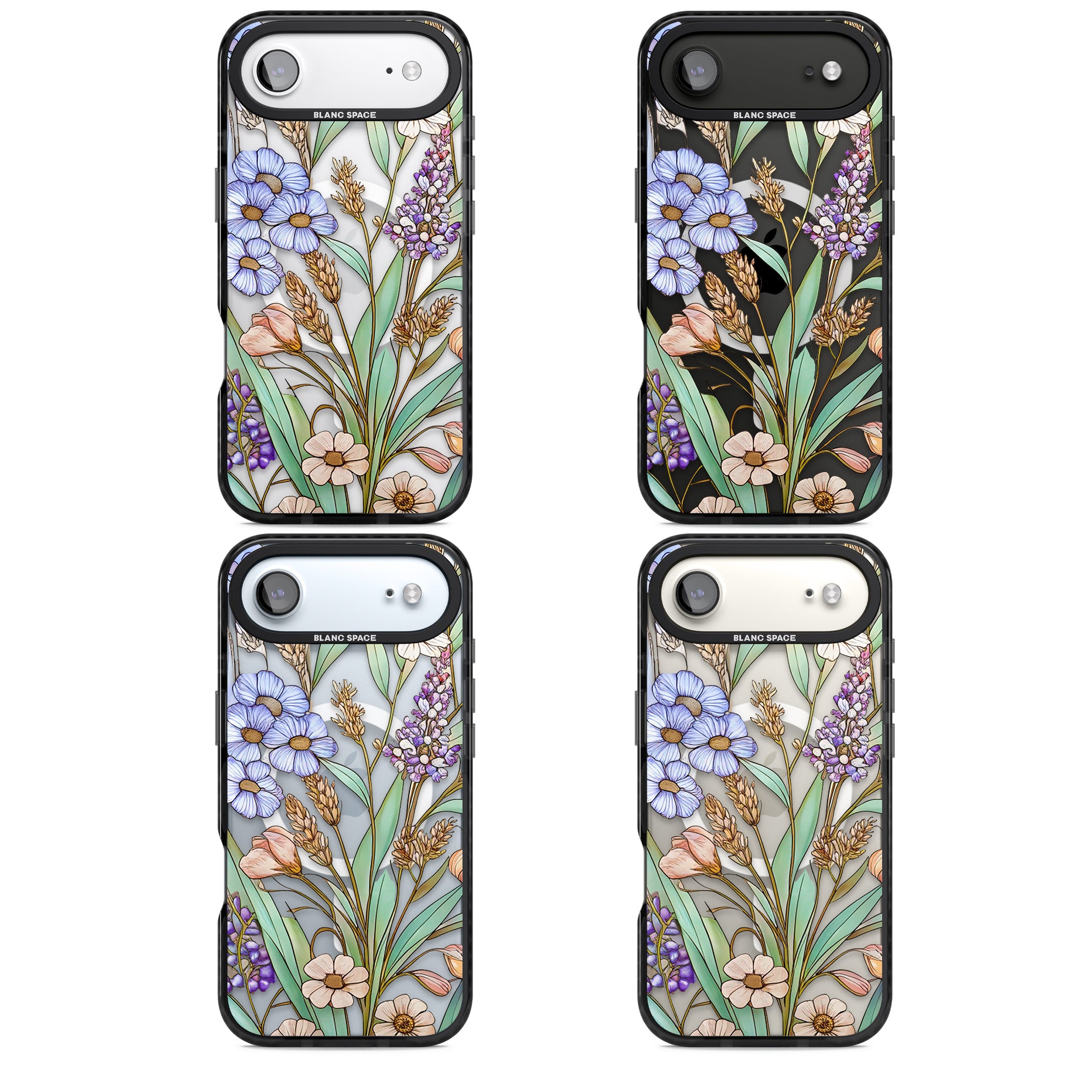 Glass Lavenders & Daisies iPhone 17 Air Impact Pro Black Phone Case APT Impact Protection