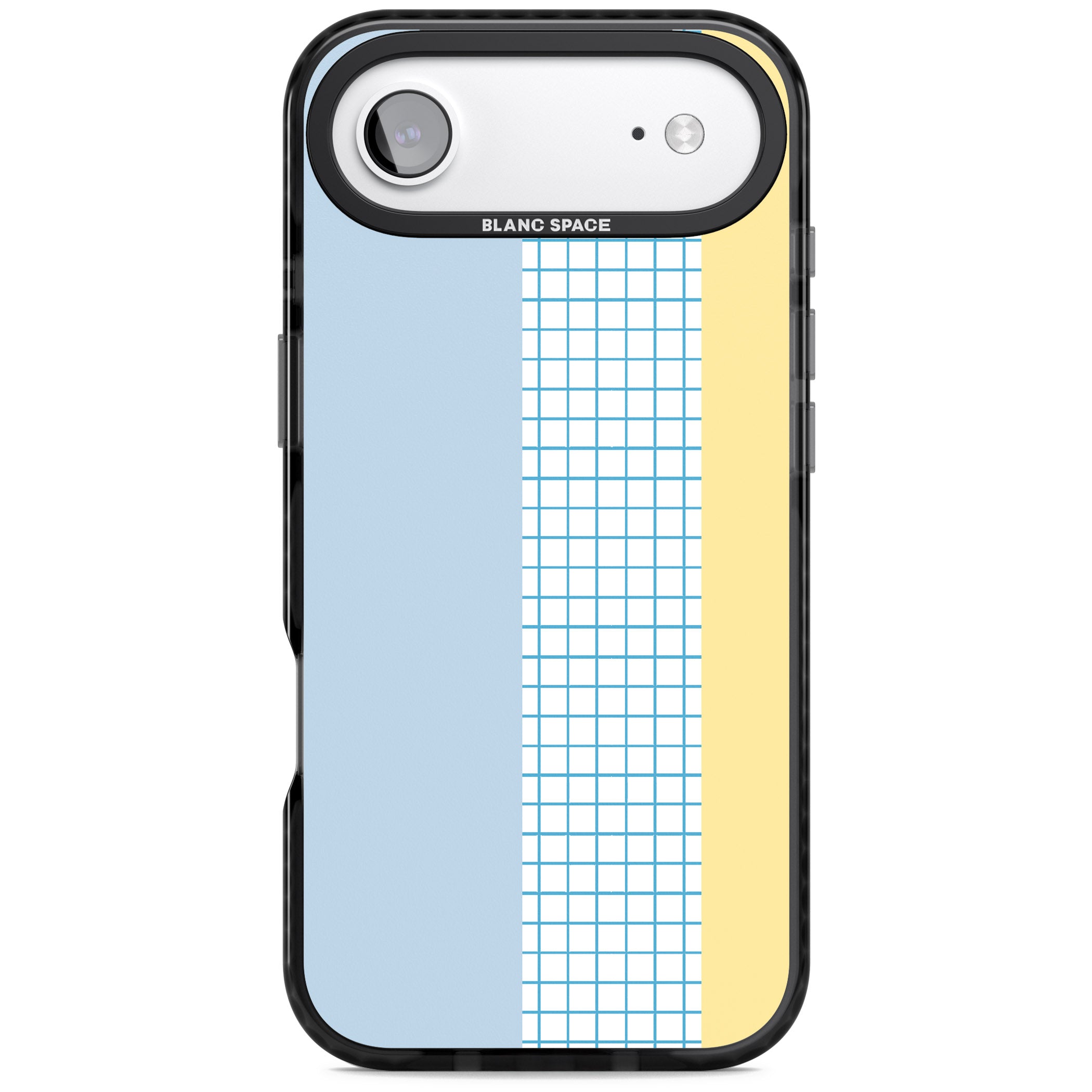 Abstract Grid Blue & Yellow iPhone 17 Air Impact Pro Black Phone Case