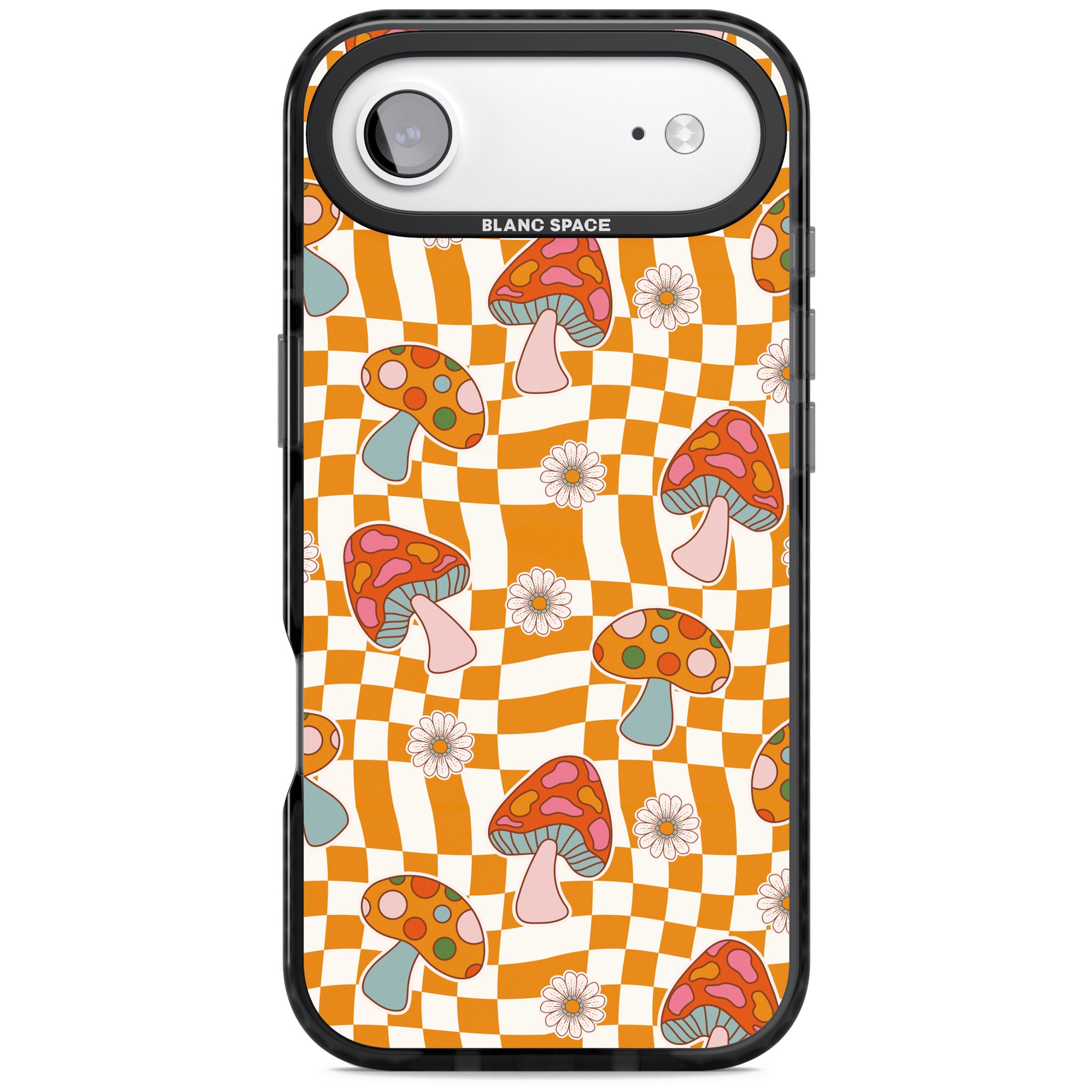Wavy Checked Shrooms iPhone 17 Air Impact Pro Black Phone Case