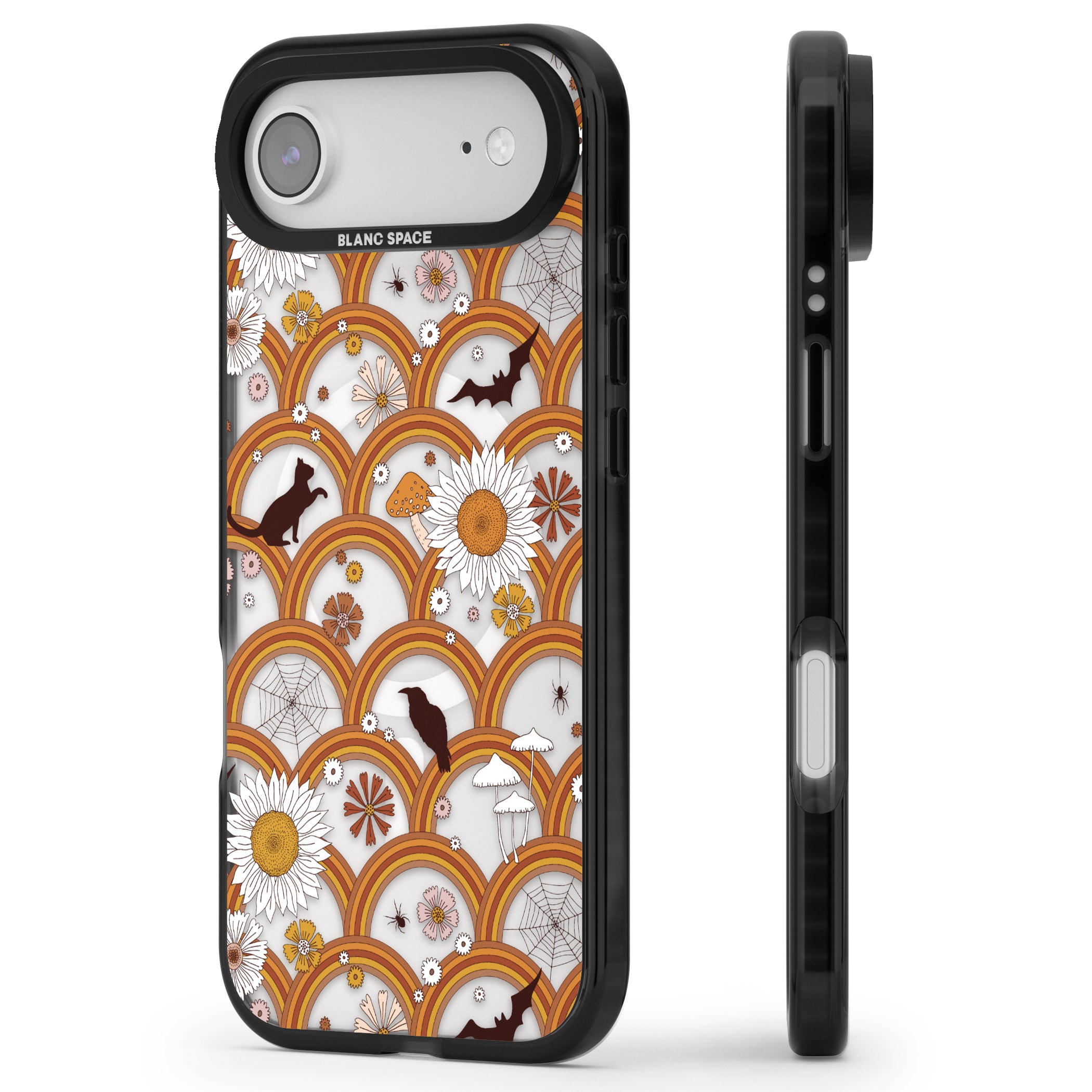 Halloween Rainbows iPhone 17 Air Impact Pro Black Phone Case Side Profile