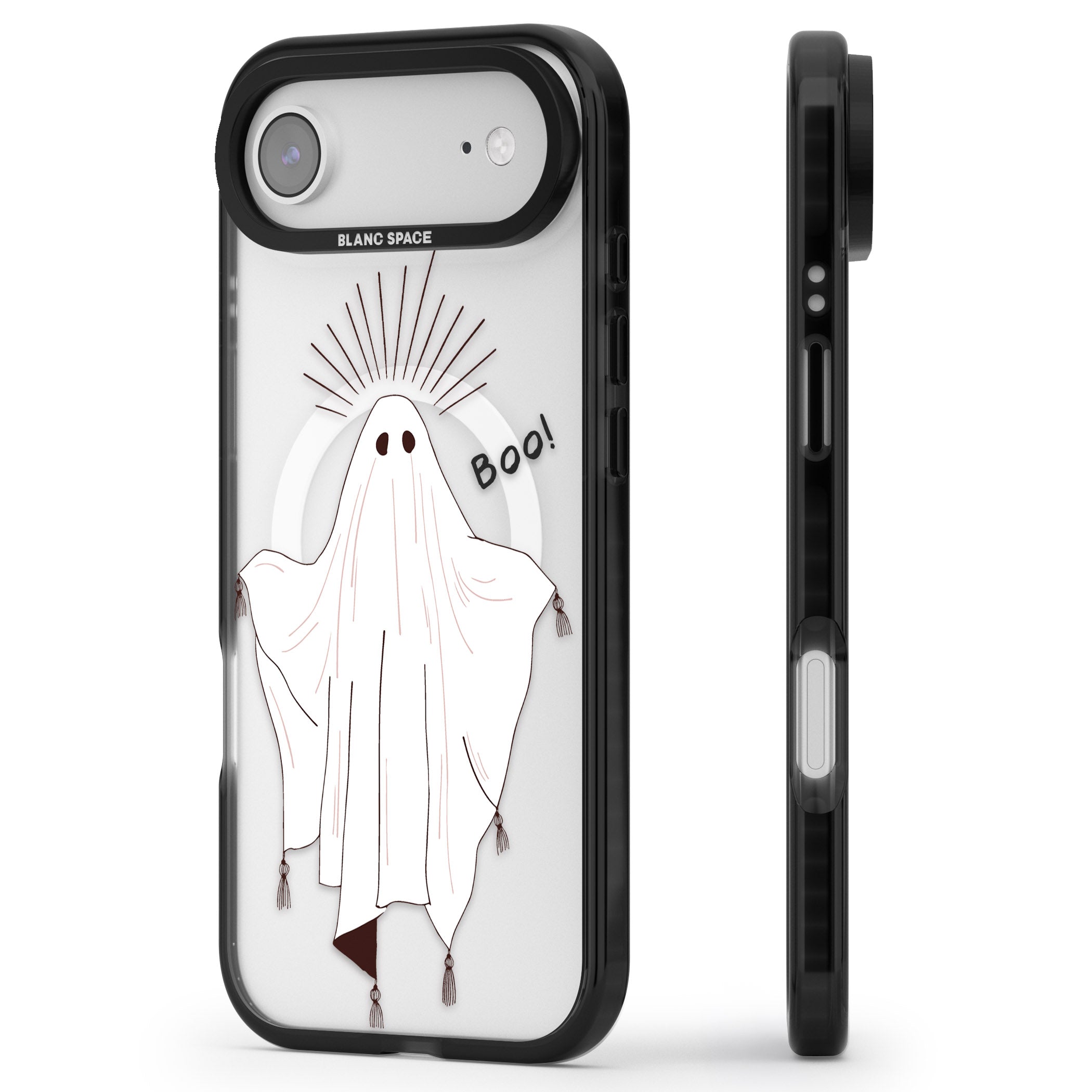 Boo! iPhone 17 Air Impact Pro Black Phone Case Side Profile