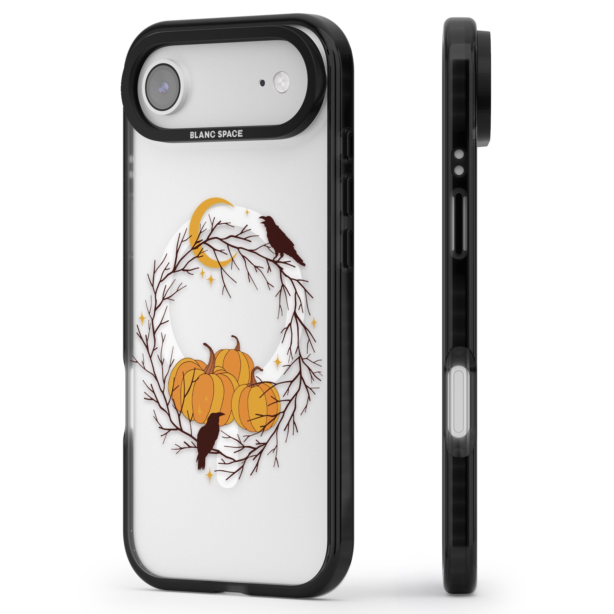 Pumpkin Patch iPhone 17 Air Impact Pro Black Phone Case Side Profile