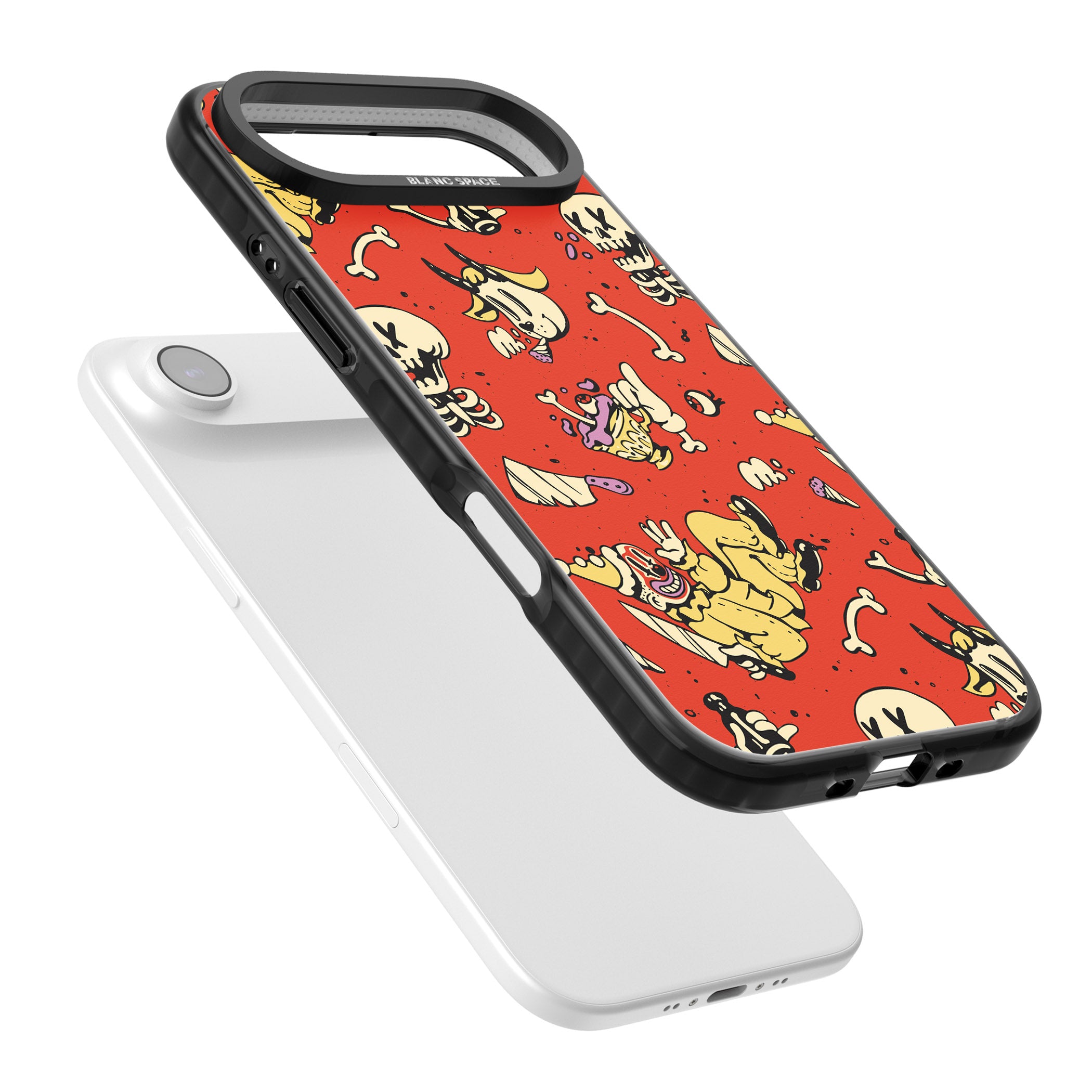 Red Retro Halloween Pattern iPhone 17 Air Impact Pro Black Phone Case Colours