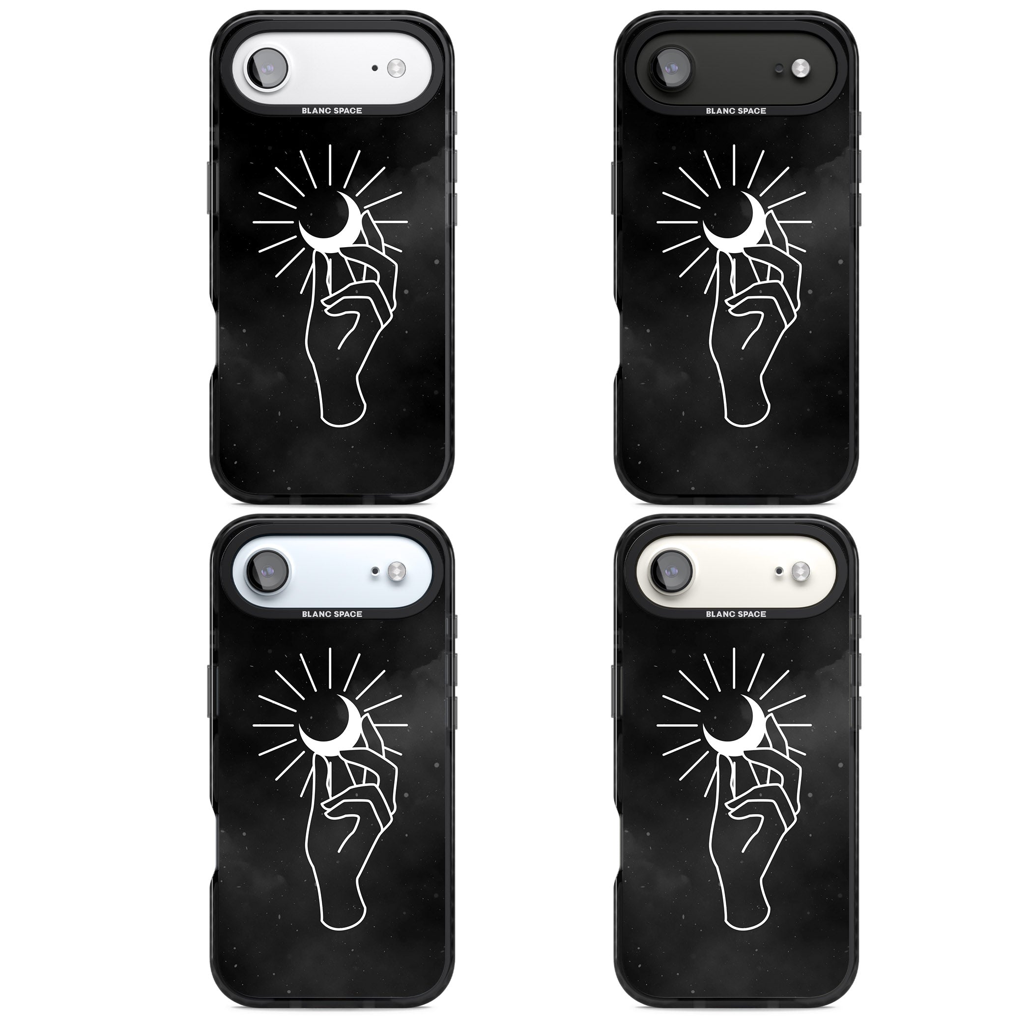Hand Holding Celestial Moon iPhone 17 Air Impact Pro Black Phone Case APT Impact Protection