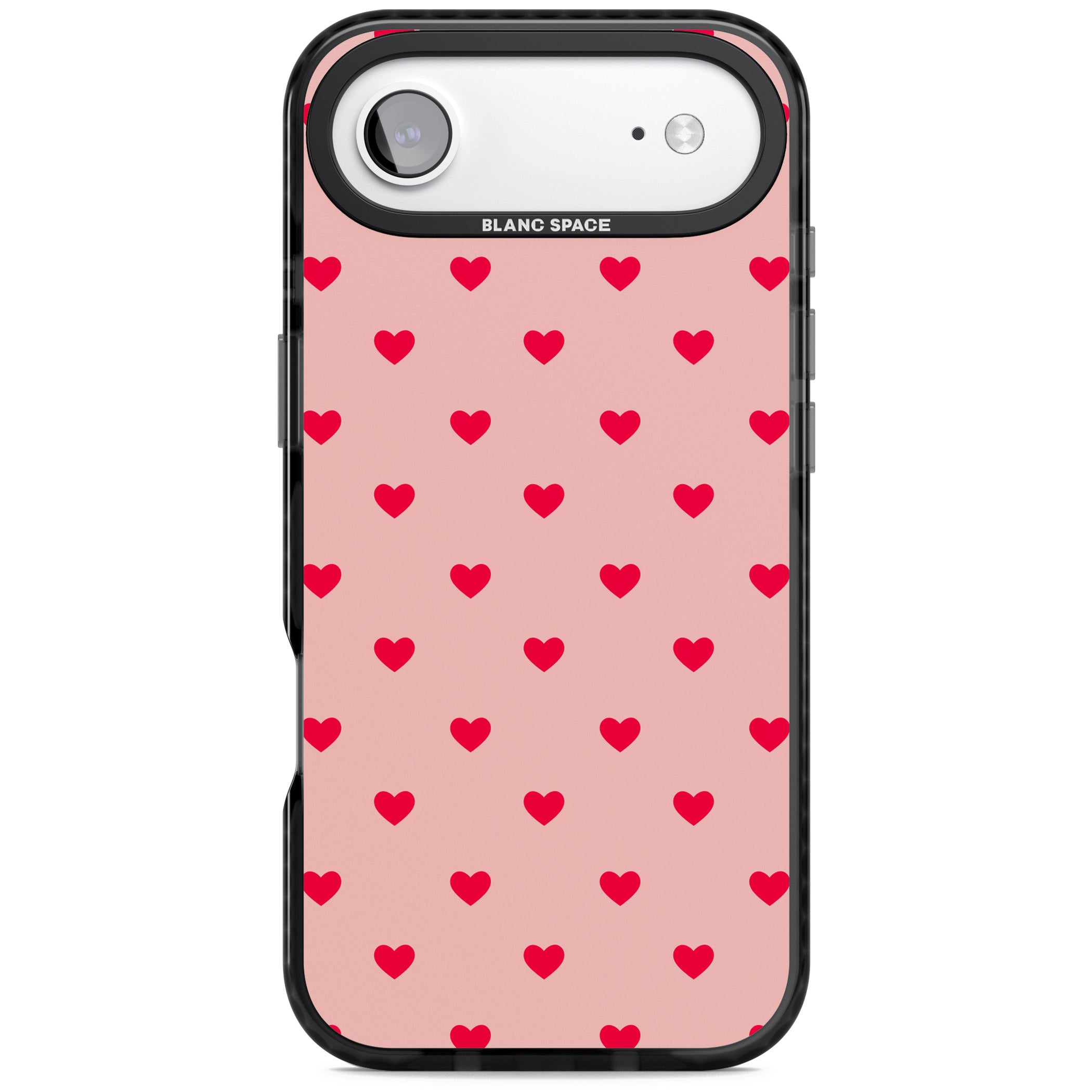 Small Heart Pattern: Red & Pink iPhone 17 Air Impact Pro Black Phone Case