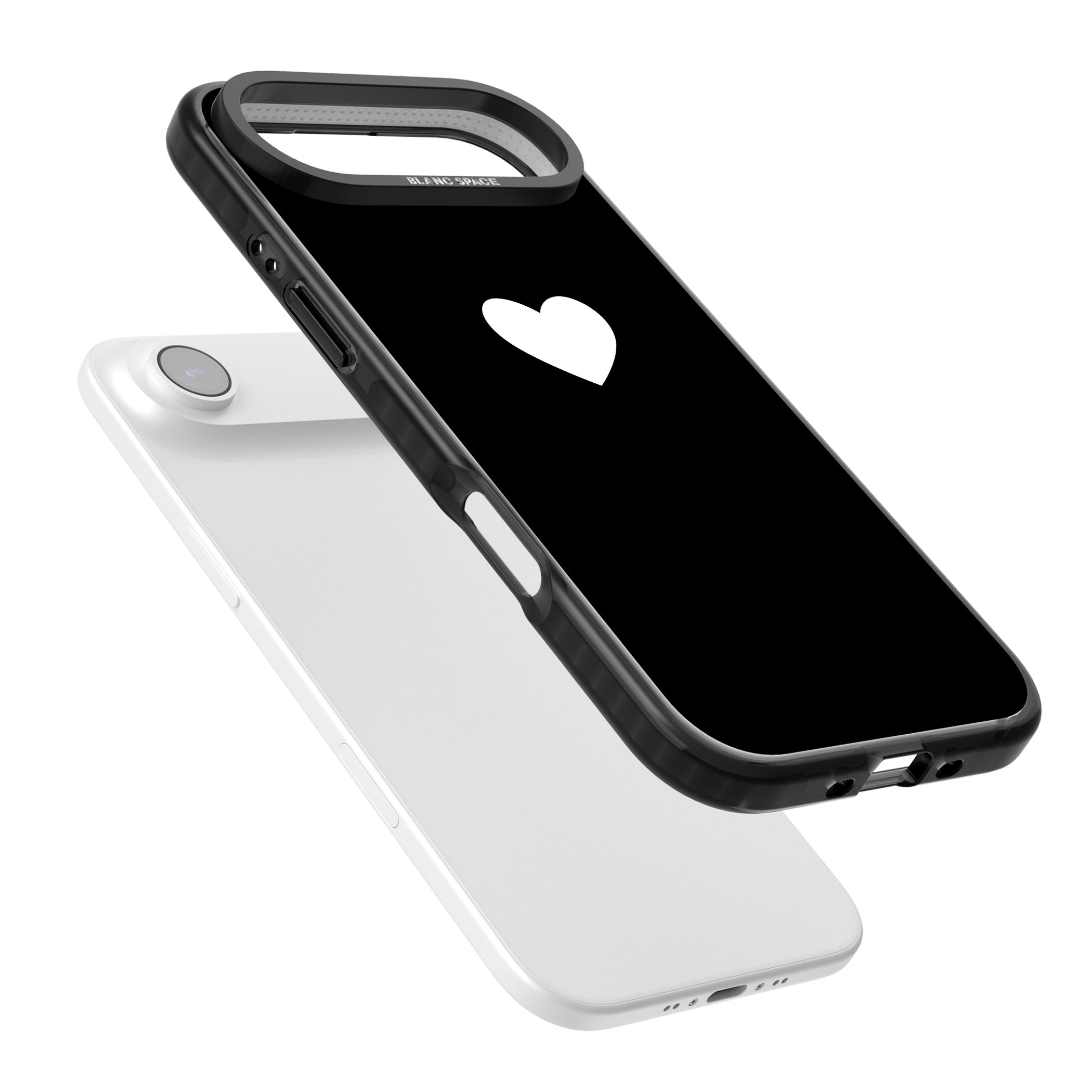 Single Heart Design: White & iPhone 17 Air Impact Pro Black Phone Case Colours