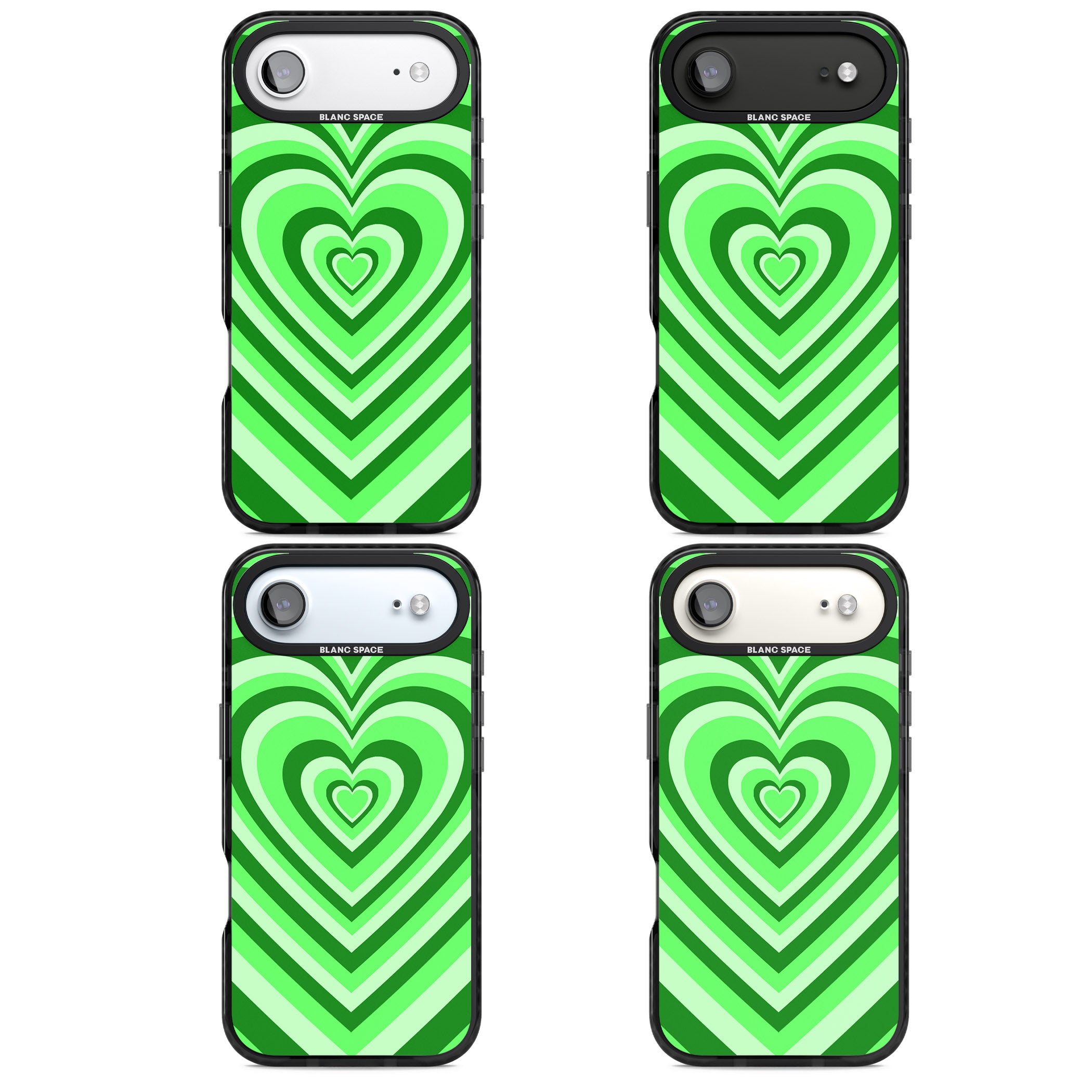 Green Heart Illusion iPhone 17 Air Impact Pro Black Phone Case APT Impact Protection