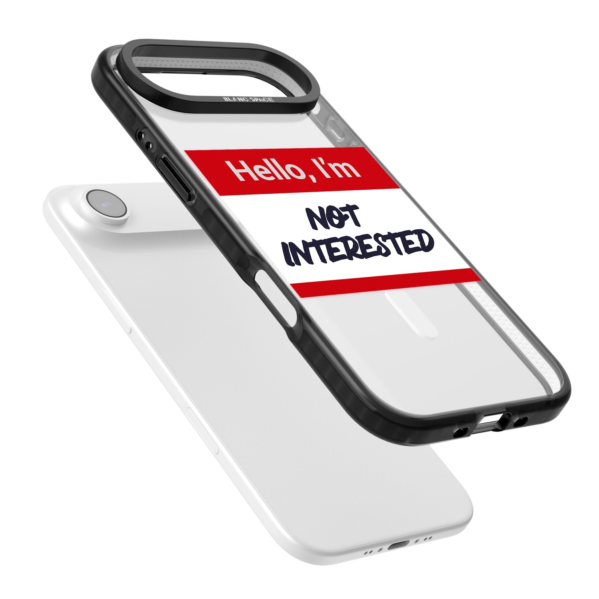 Funny Hello Name Tag Not Interested iPhone 17 Air Impact Pro Black Phone Case Colours