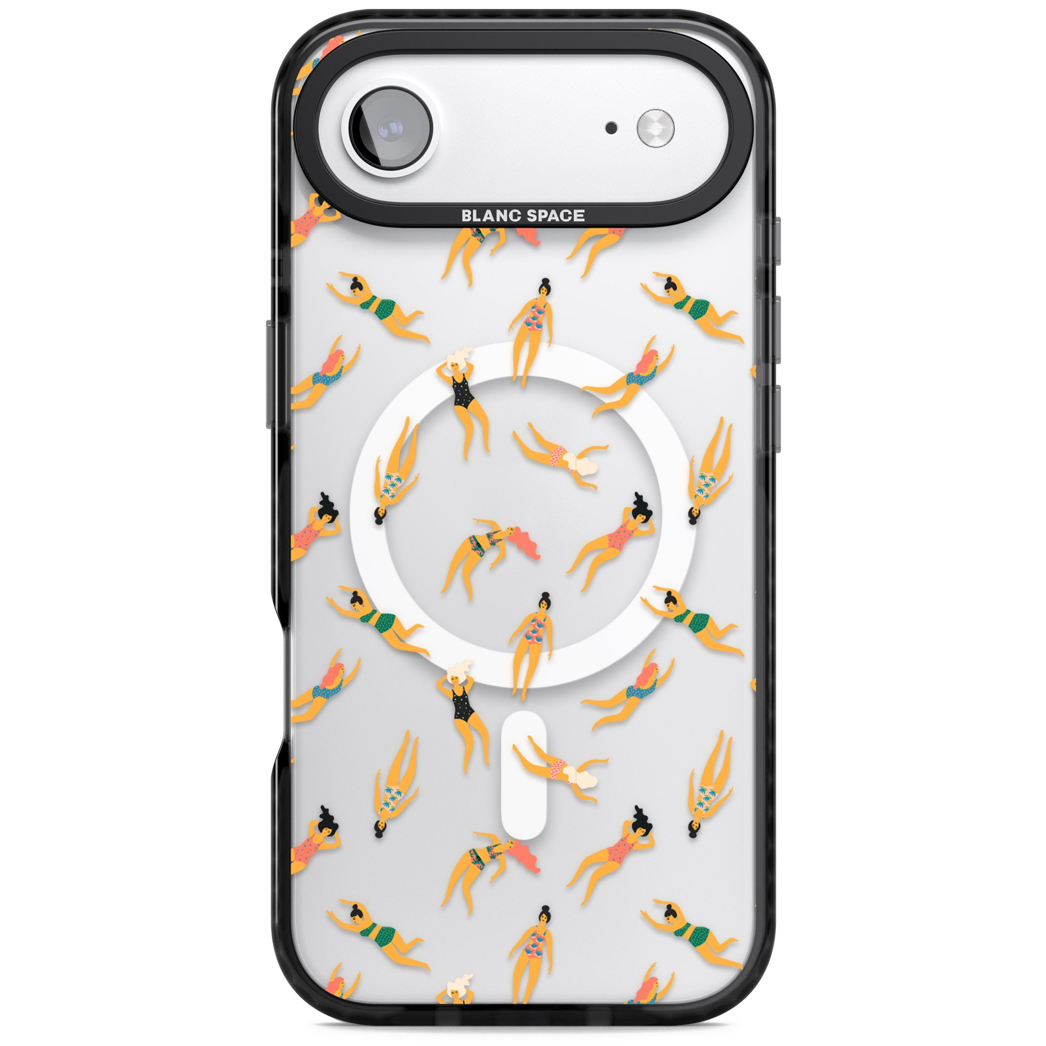 Poolside Pattern iPhone 17 Air Impact Pro Black Phone Case