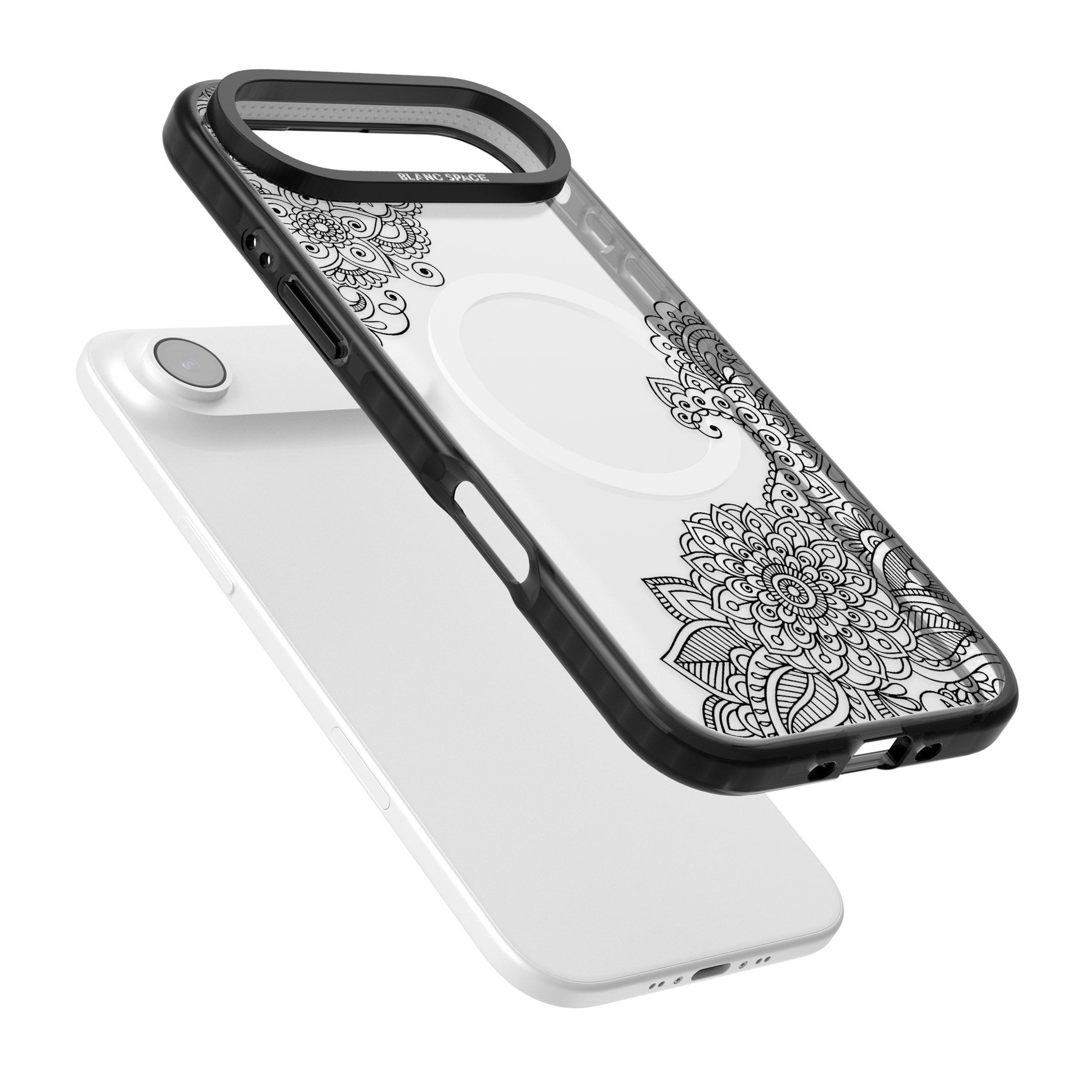 Black Henna Botanicals iPhone 17 Air Impact Pro Black Phone Case Colours
