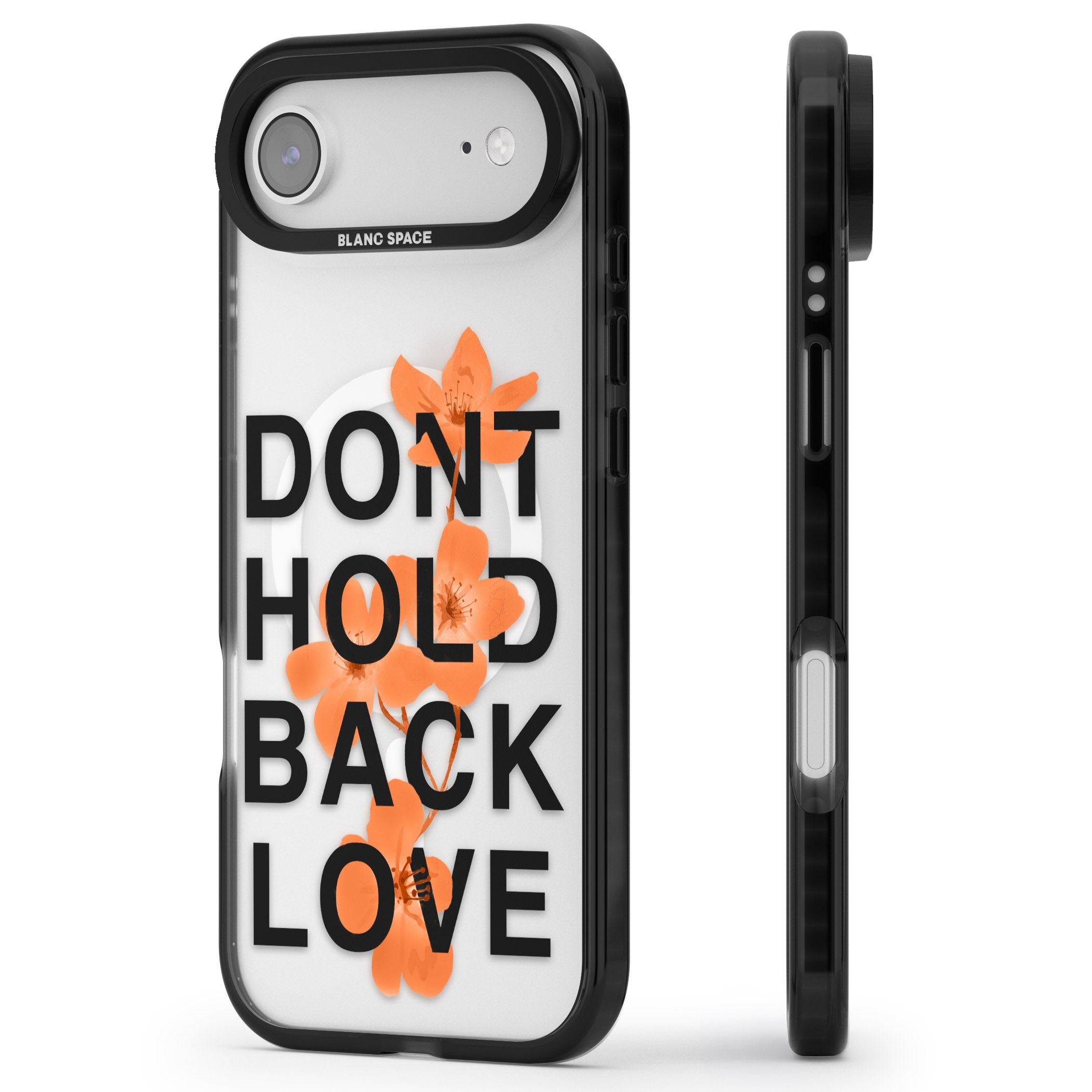 Don'T Hold Back Love Orange & Black iPhone 17 Air Impact Pro Black Phone Case Side Profile