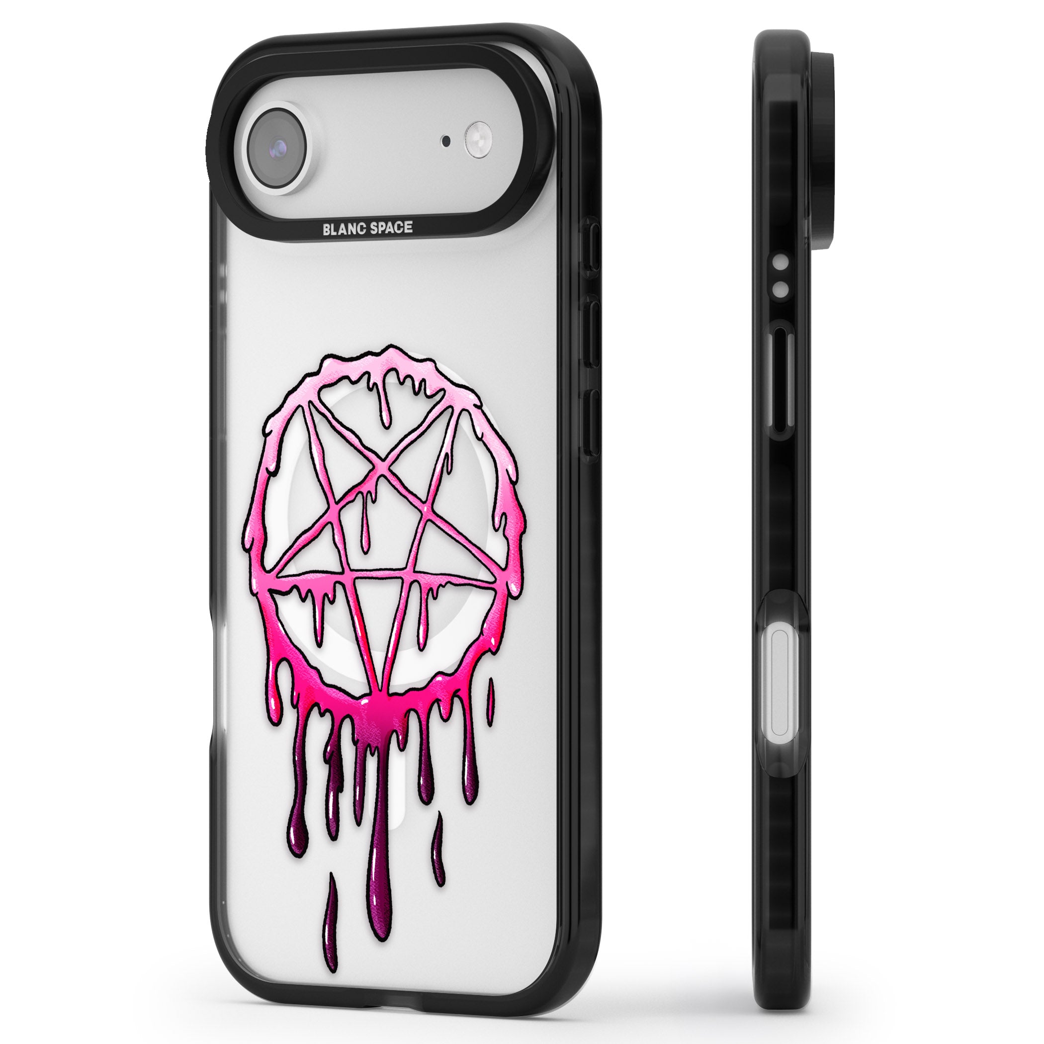 Pentagram Of Blood iPhone 17 Air Impact Pro Black Phone Case Side Profile