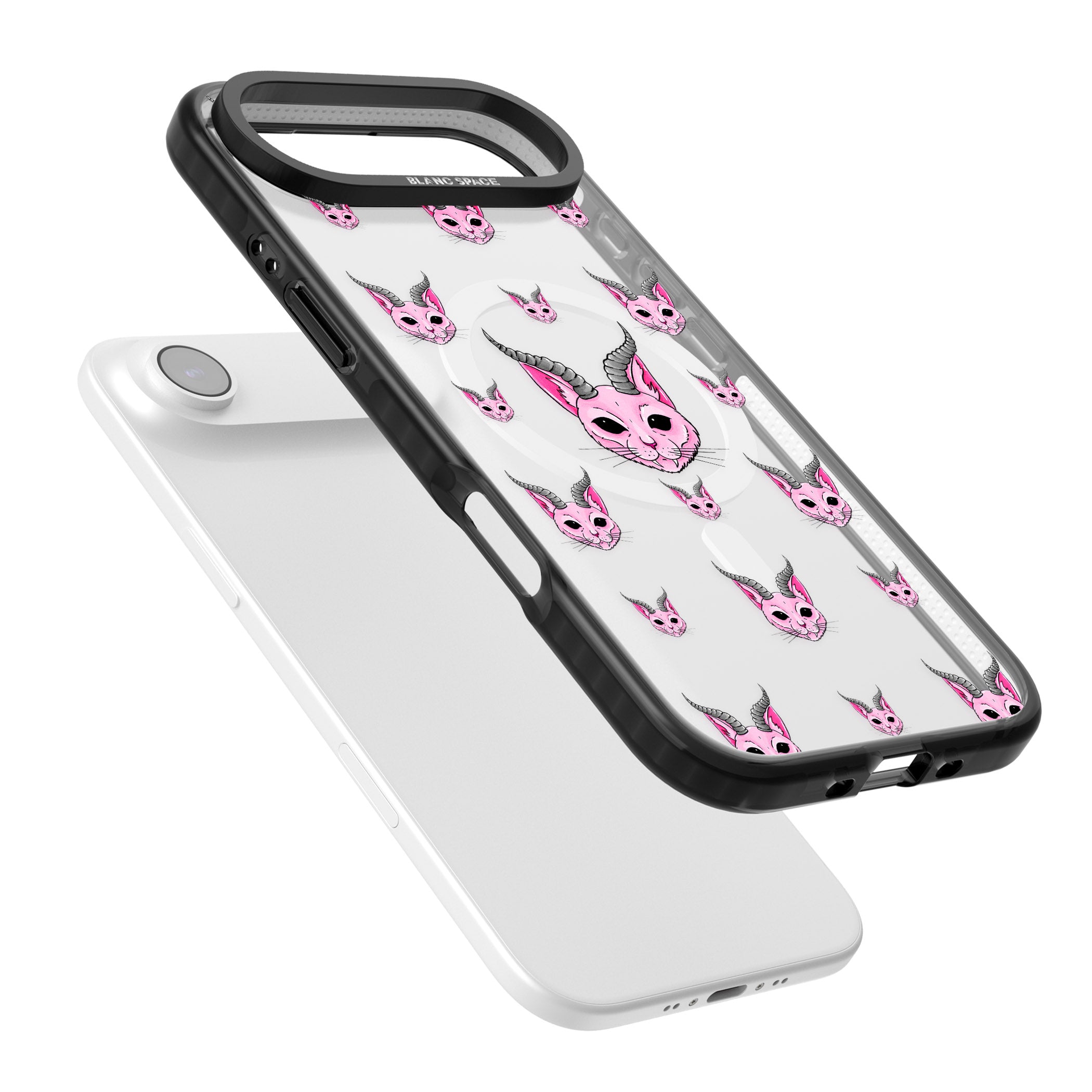 Demon Cat Pattern iPhone 17 Air Impact Pro Black Phone Case Colours