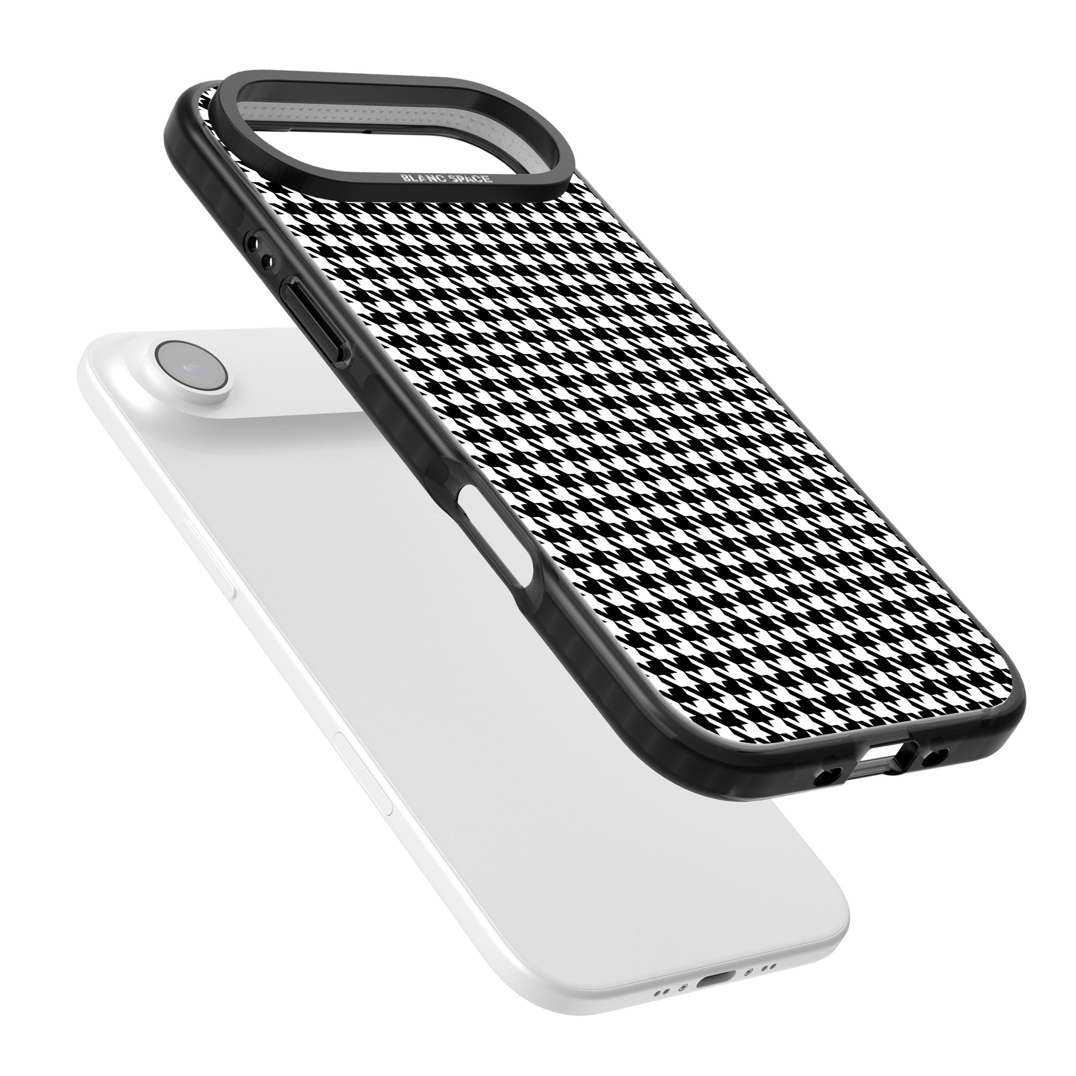 Black Houndstooth Pattern iPhone 17 Air Impact Pro Black Phone Case Colours