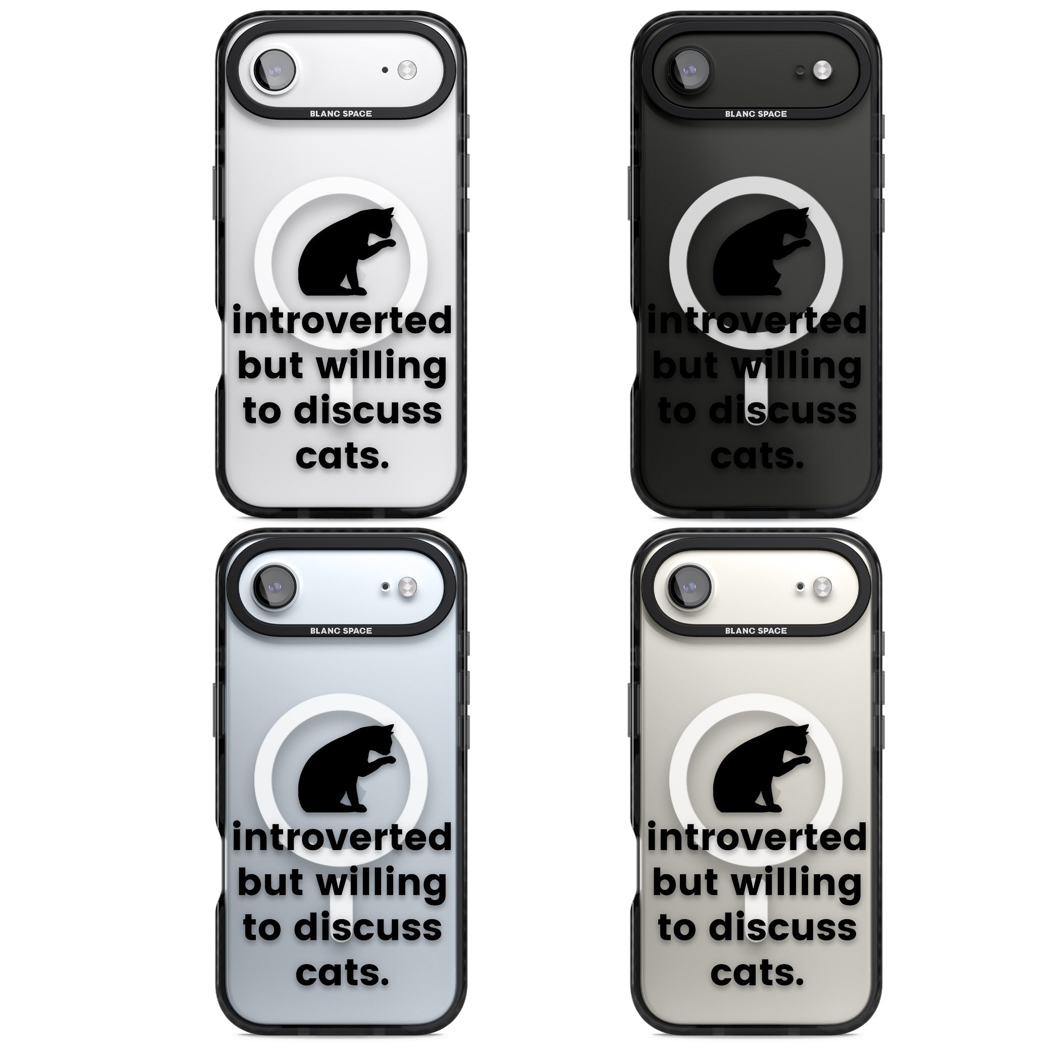 Introverted But Willing To Discuss Cats iPhone 17 Air Impact Pro Black Phone Case APT Impact Protection