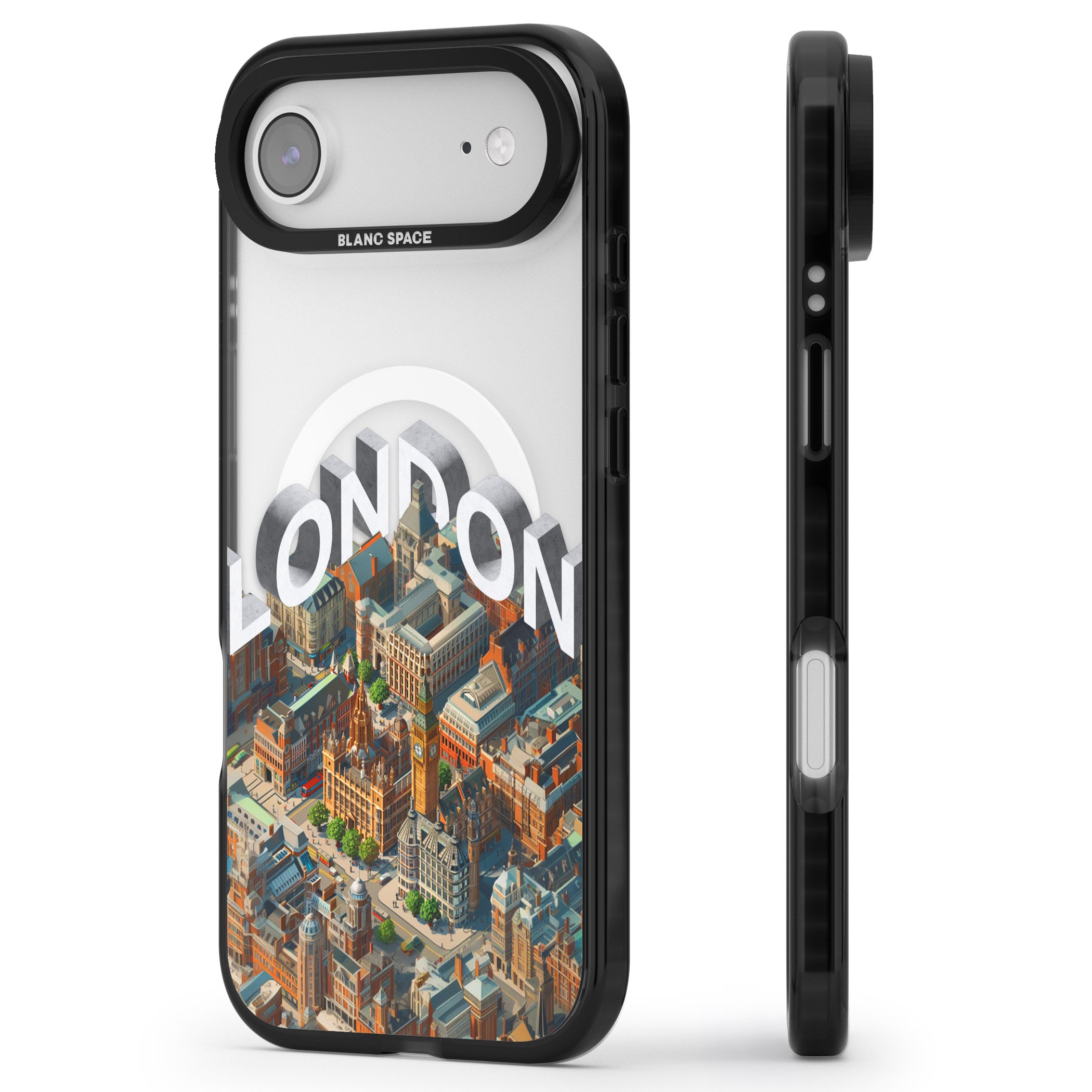 London iPhone 17 Air Impact Pro Black Phone Case Side Profile