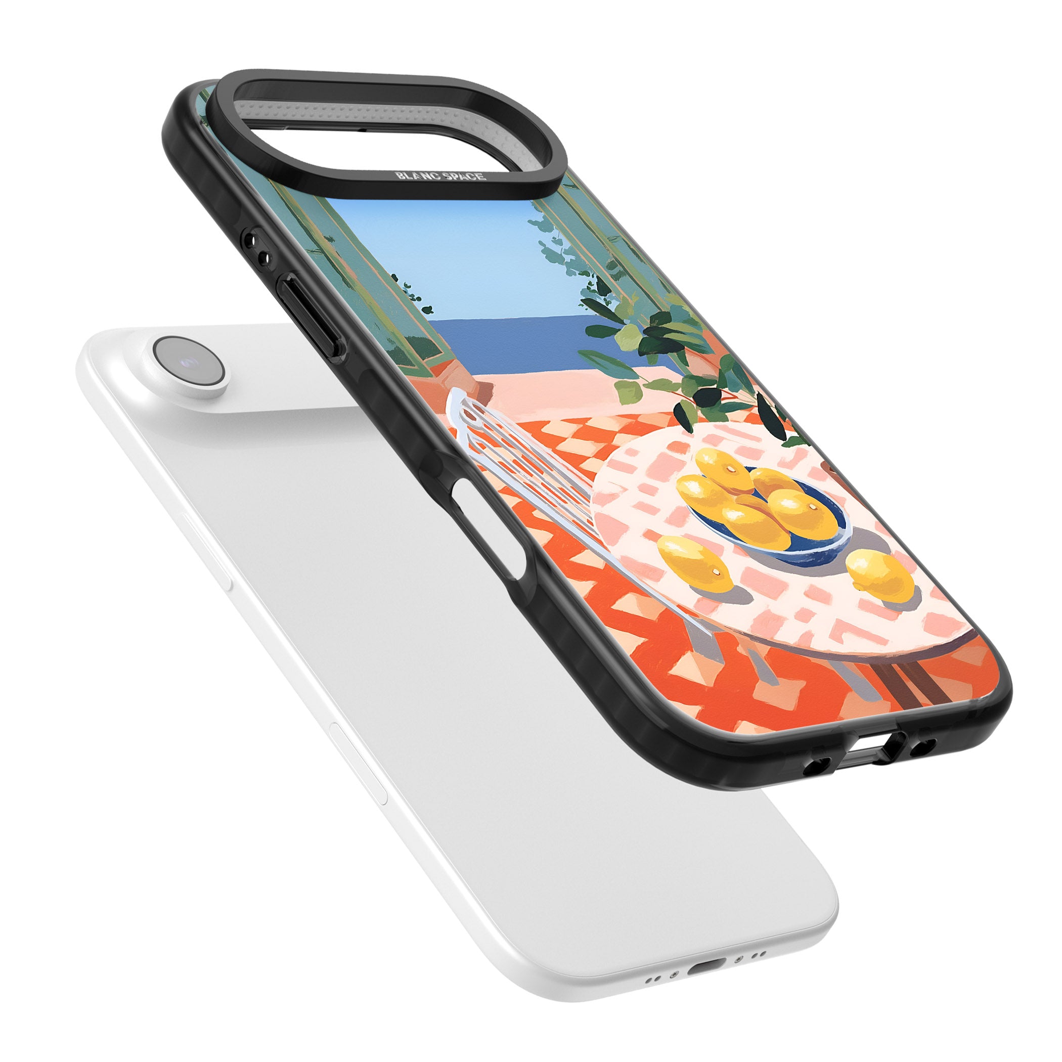 Seaside Lemons iPhone 17 Air Impact Pro Black Phone Case Colours