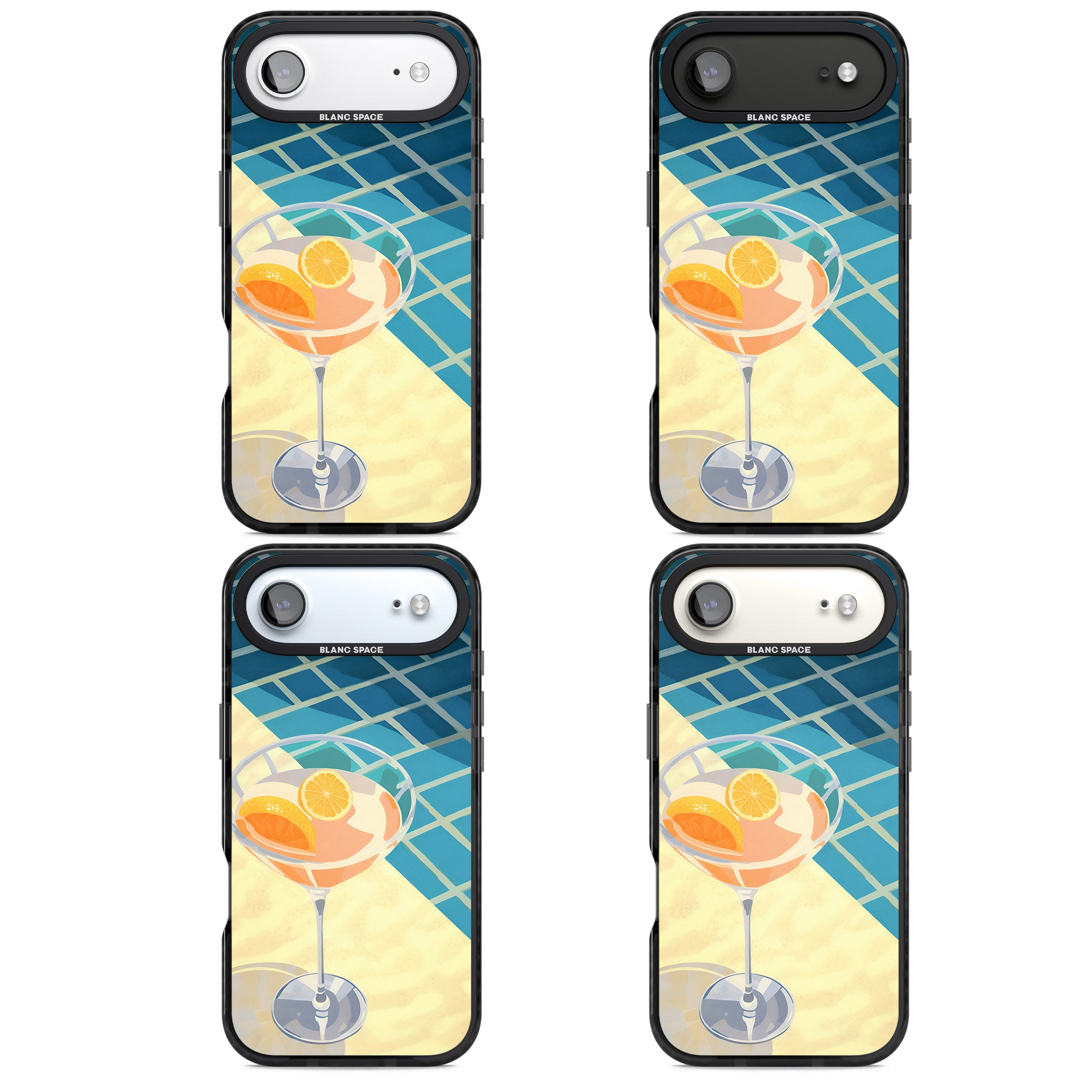 Poolside Citrus Cocktail iPhone 17 Air Impact Pro Black Phone Case APT Impact Protection