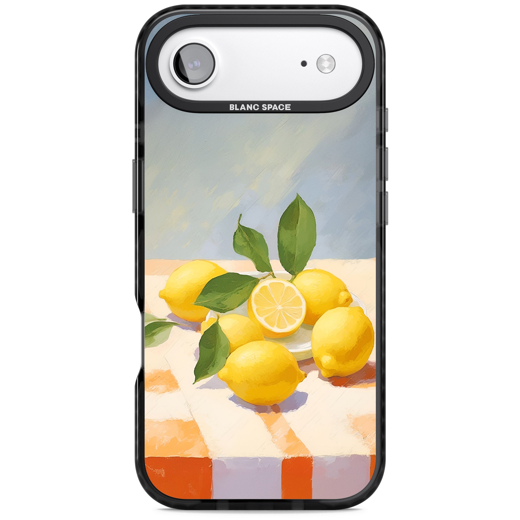 Lemons on Checkered Cloth iPhone 17 Air Impact Pro Black Phone Case