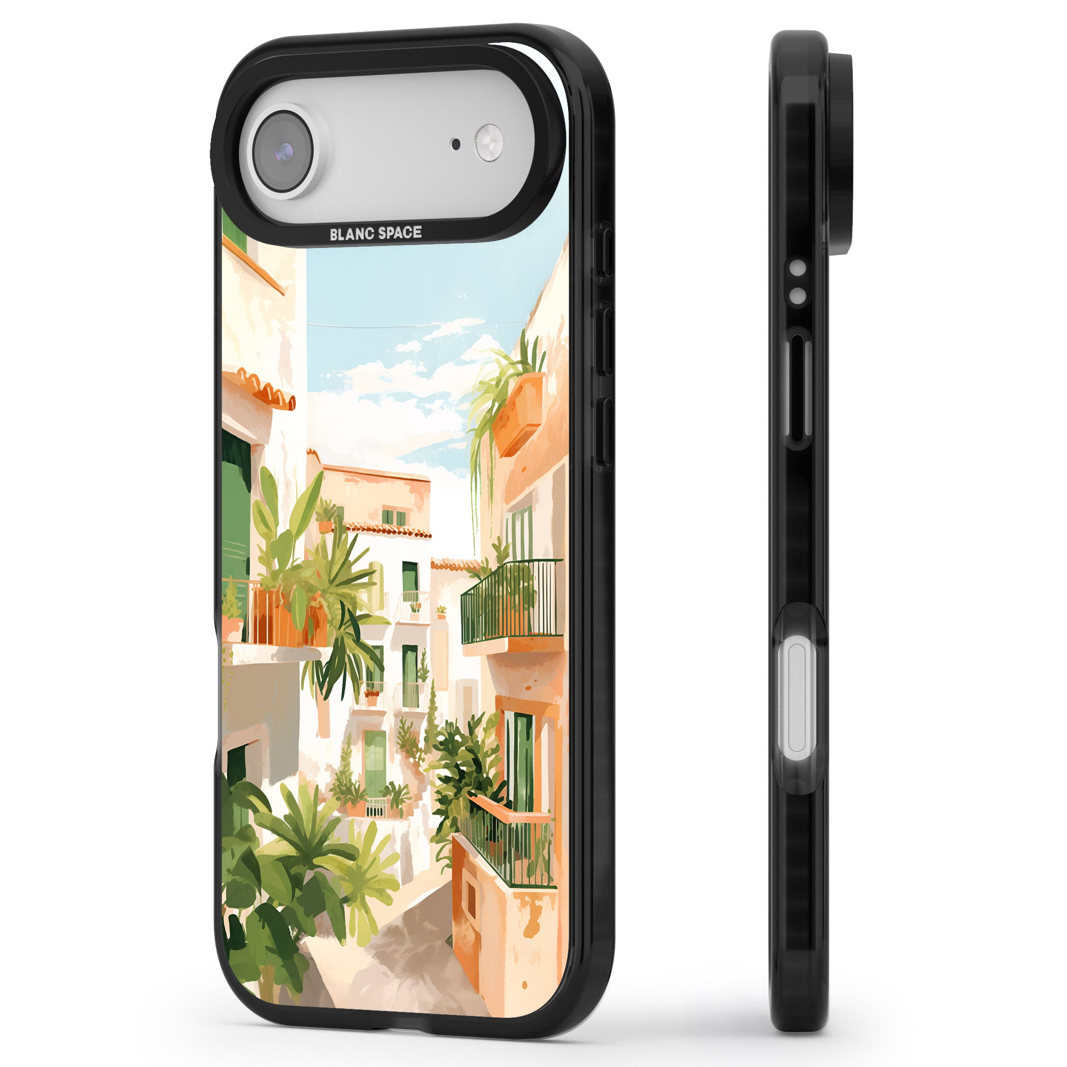 Tuscan Balconies iPhone 17 Air Impact Pro Black Phone Case Side Profile