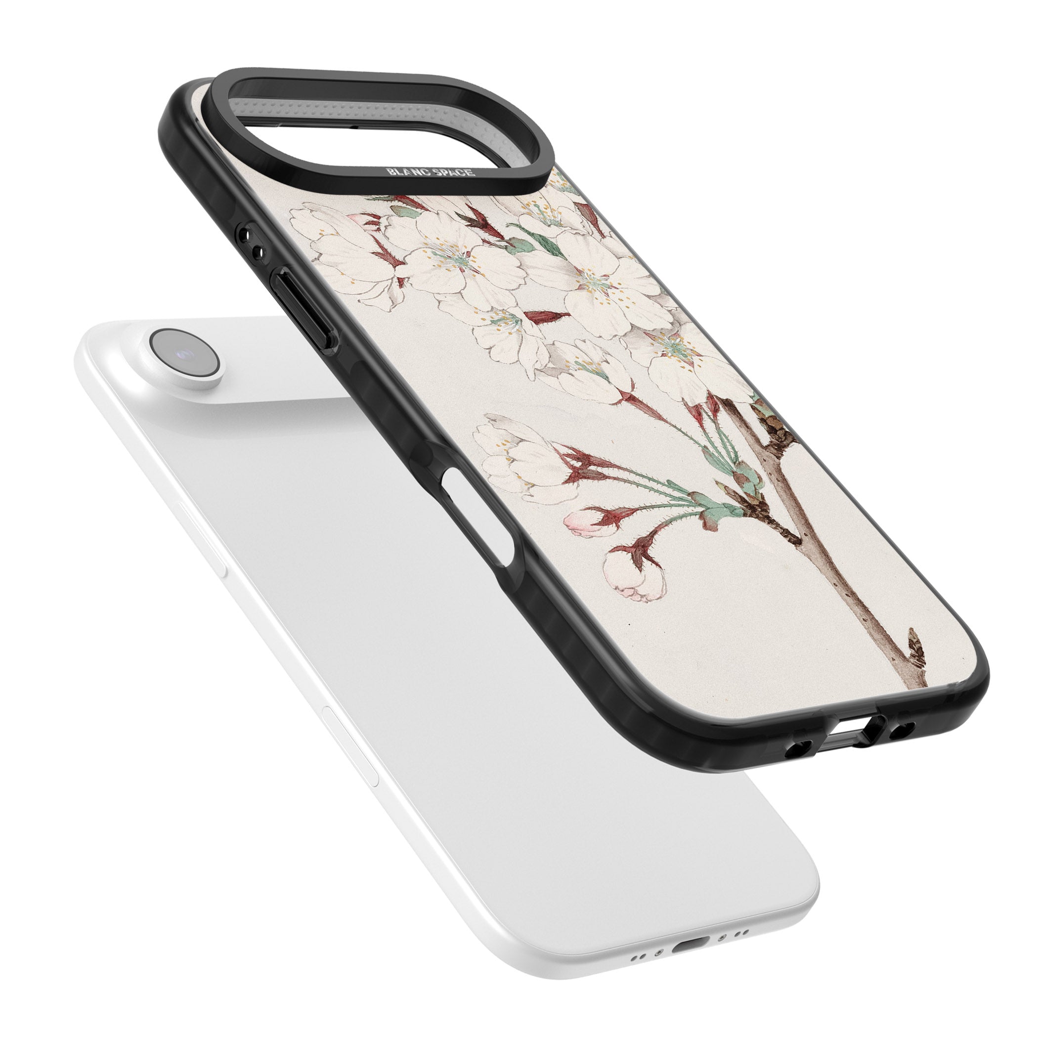 Vintage Japanese Illustrations Cherry Blossoms iPhone 17 Air Impact Pro Black Phone Case Colours