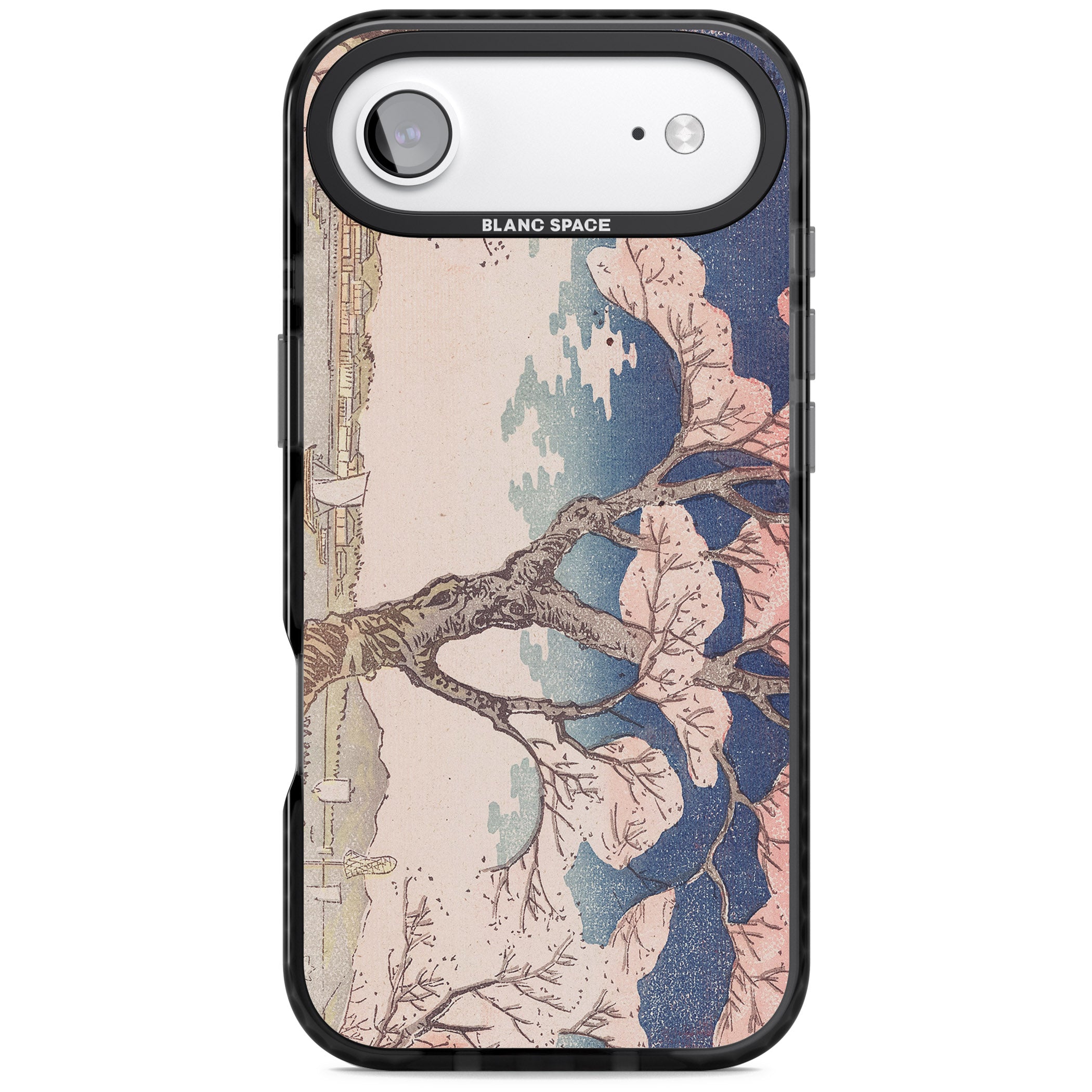 Vintage Japanese Illustrations Cherry Tree iPhone 17 Air Impact Pro Black Phone Case