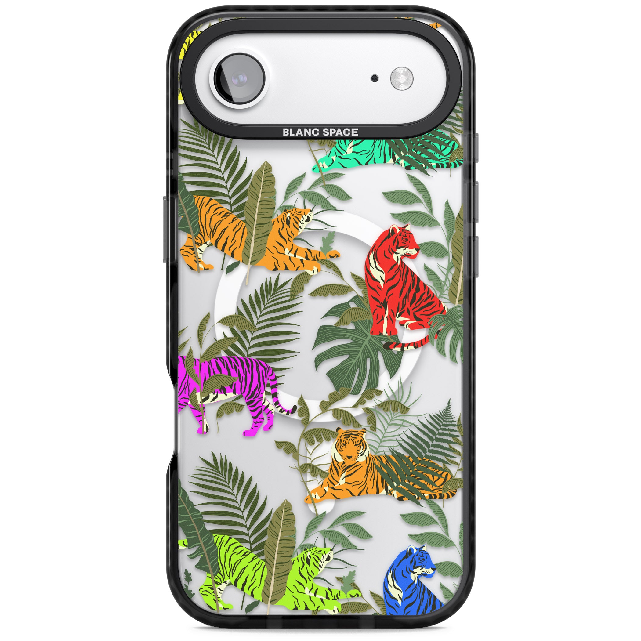 Colorful Jungle Tiger iPhone 17 Air Impact Pro Black Phone Case