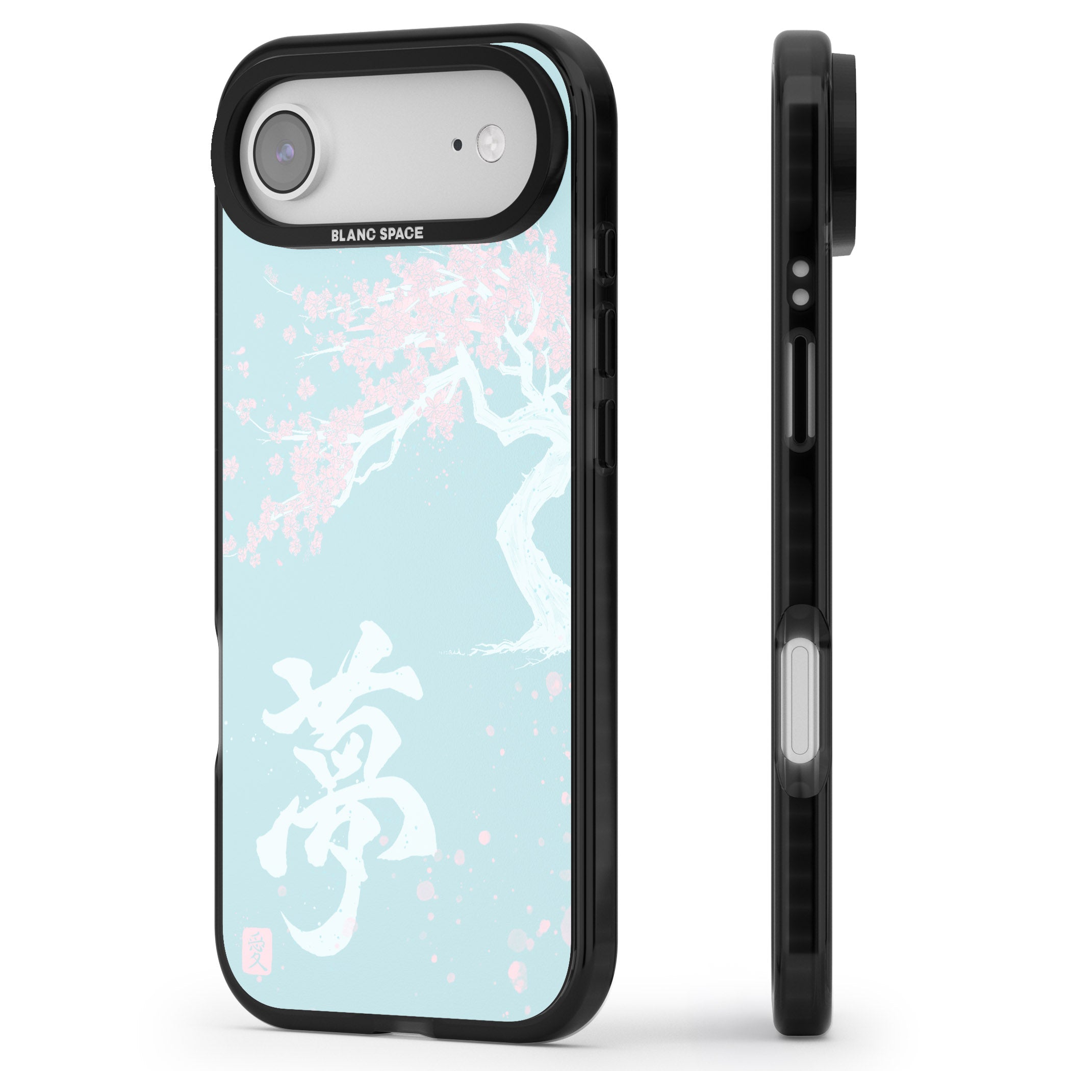 Dreams Cherry Blossom iPhone 17 Air Impact Pro Black Phone Case Side Profile