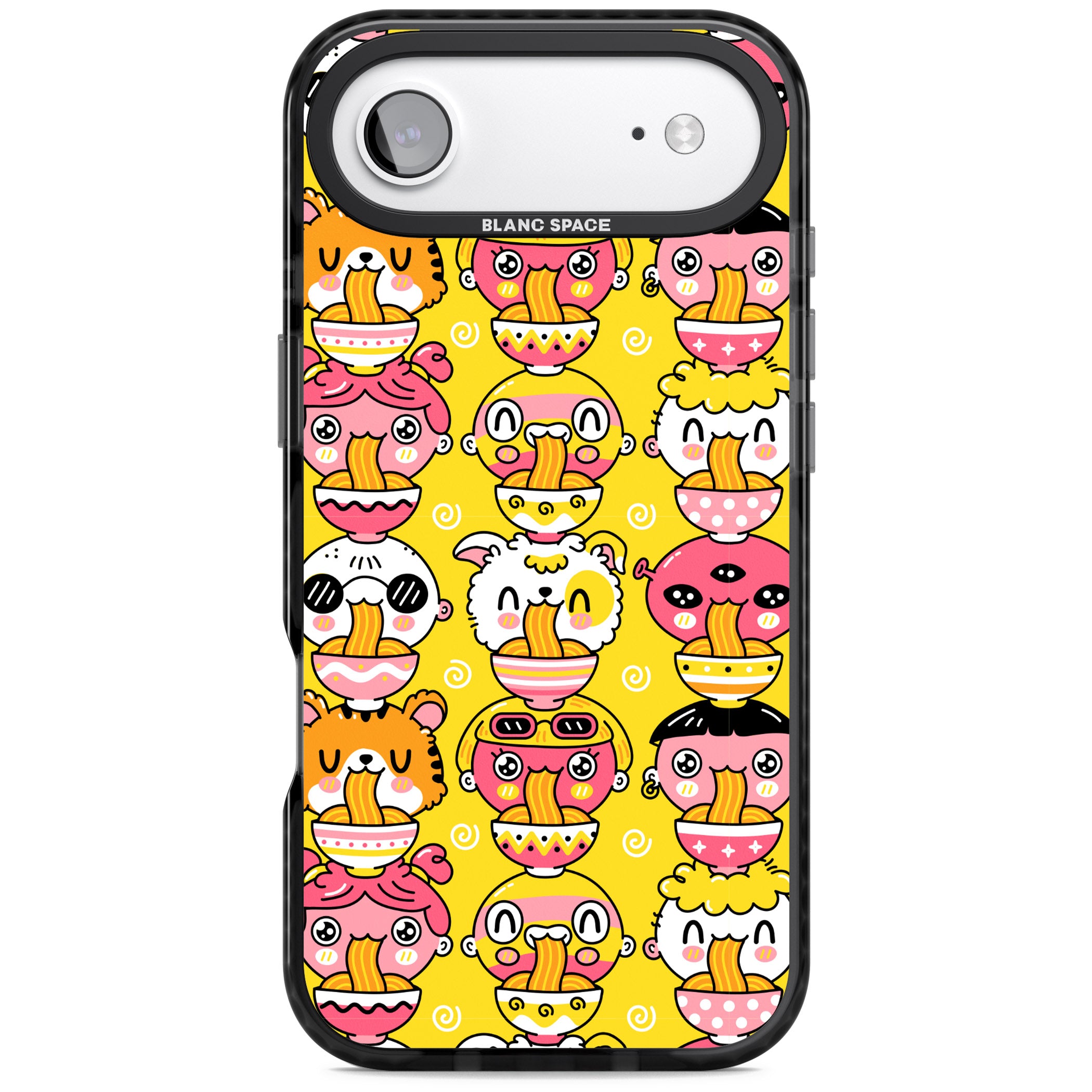 Ramen Noodle Kawaii Pattern iPhone 17 Air Impact Pro Black Phone Case