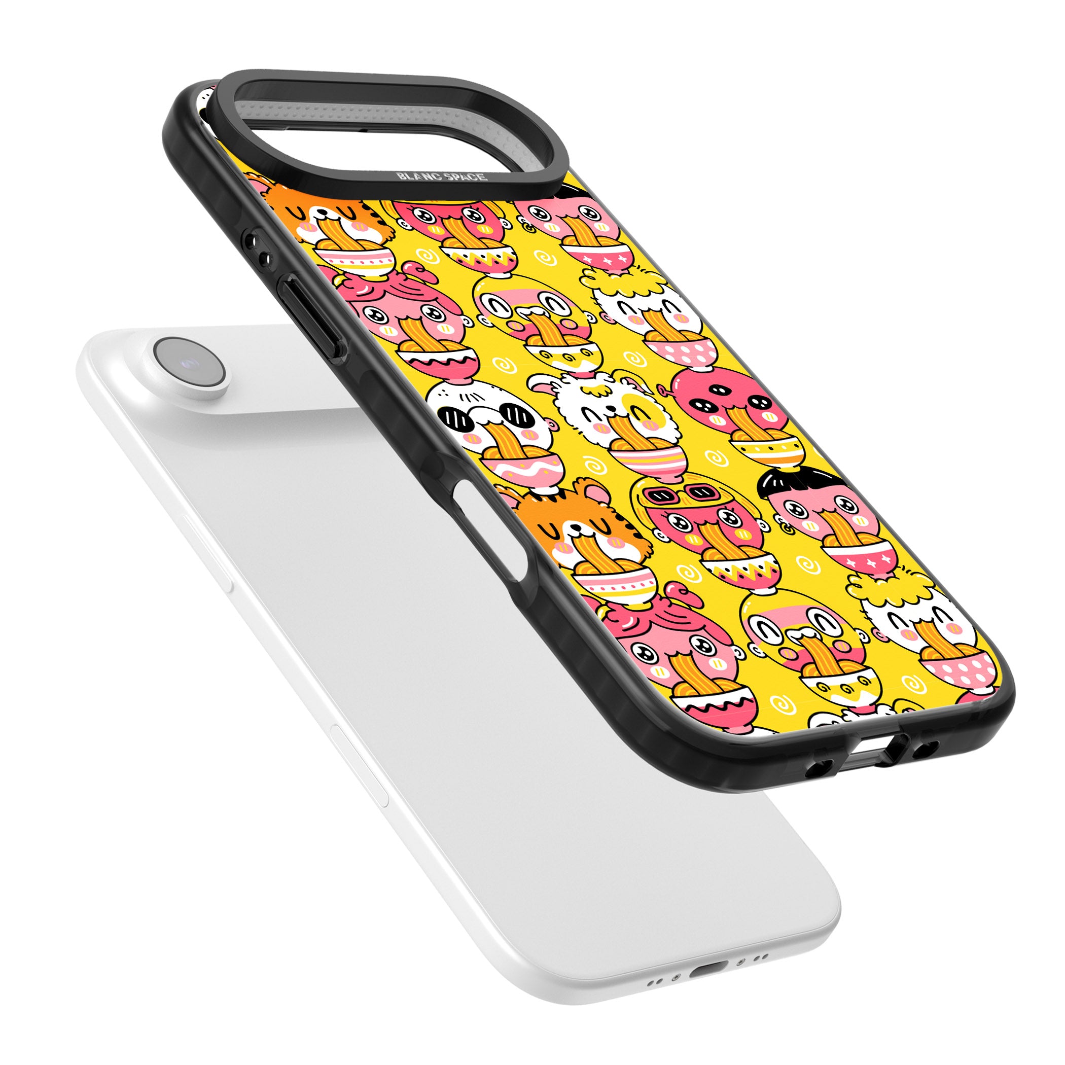 Ramen Noodle Kawaii Pattern iPhone 17 Air Impact Pro Black Phone Case Colours