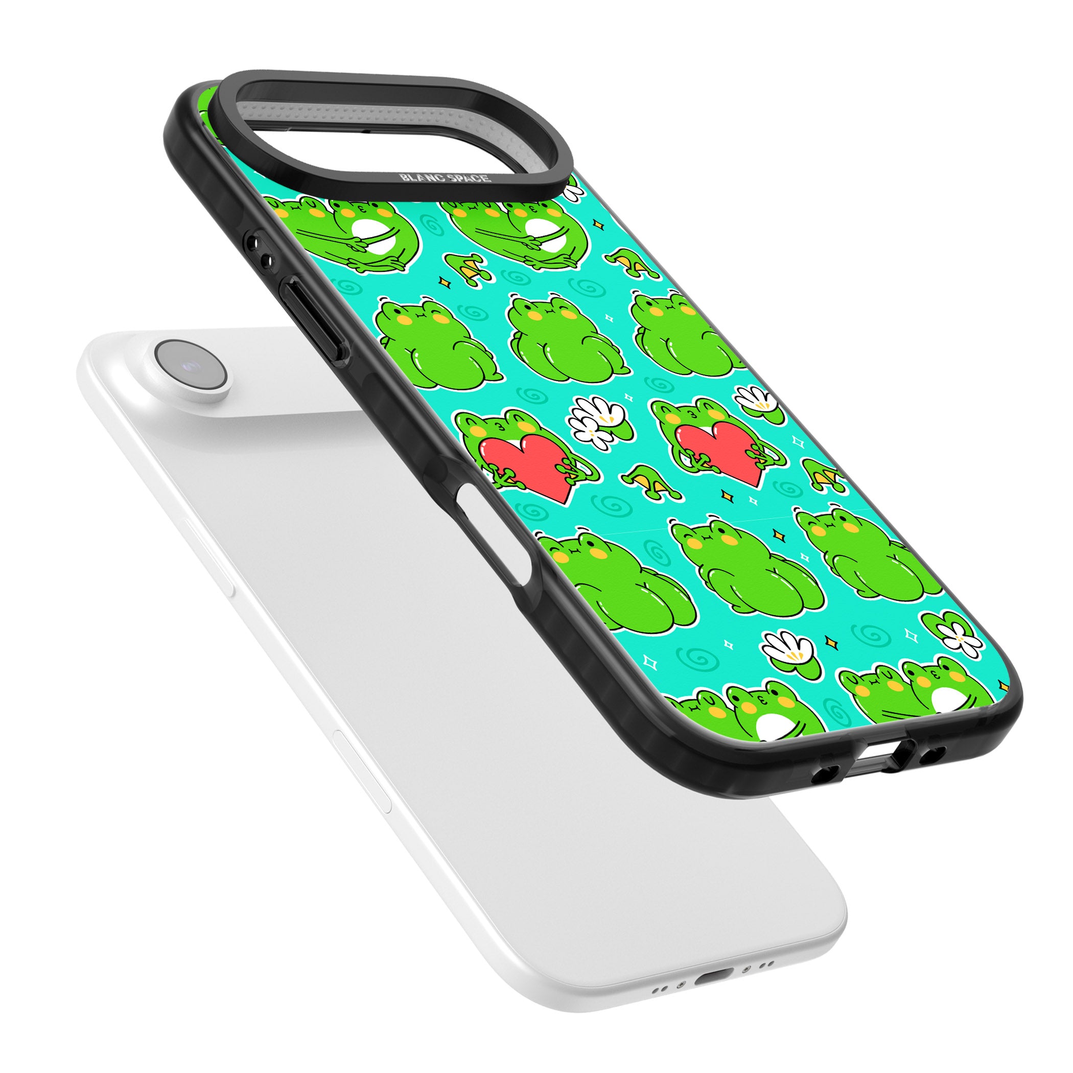 Frog Booty Kawaii Pattern iPhone 17 Air Impact Pro Black Phone Case Colours