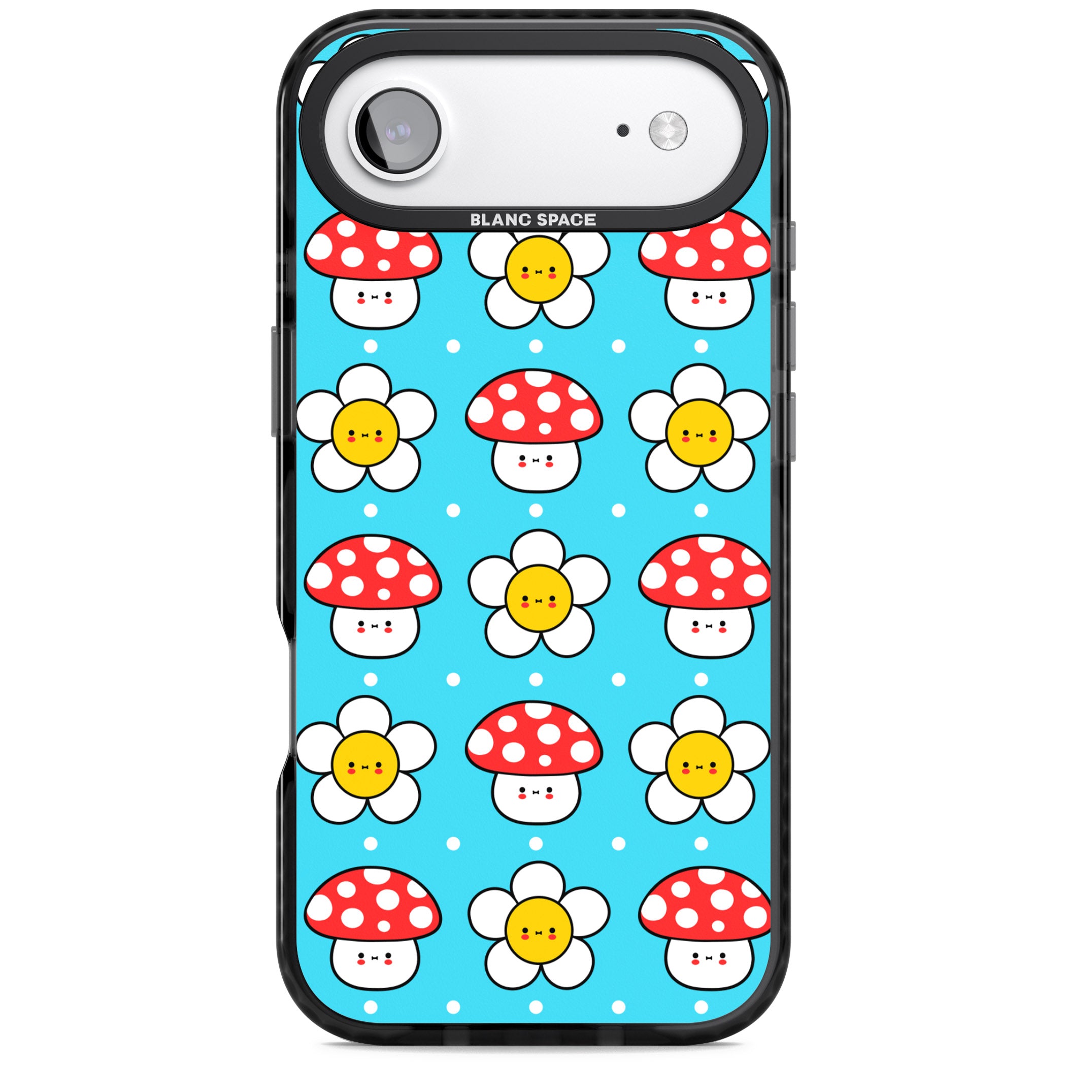 Shroom Bunnies Kawaii Pattern iPhone 17 Air Impact Pro Black Phone Case