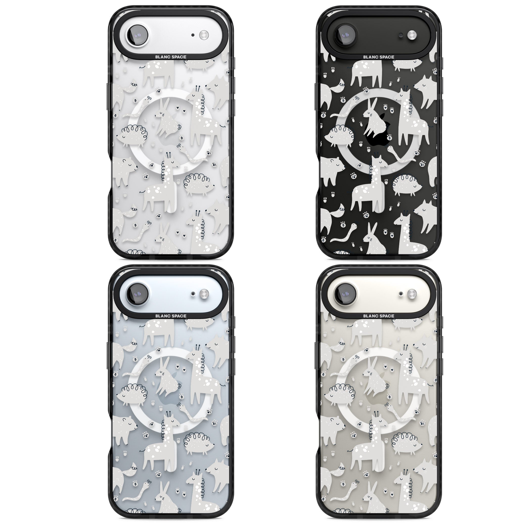 Monochrome Animal Party iPhone 17 Air Impact Pro Black Phone Case APT Impact Protection