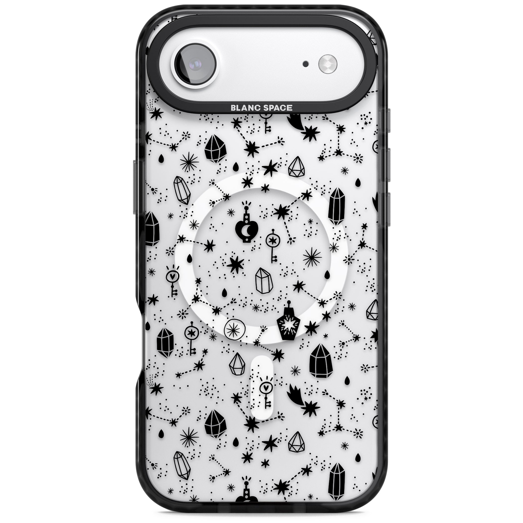 Black Cosmic Crystal iPhone 17 Air Impact Pro Black Phone Case