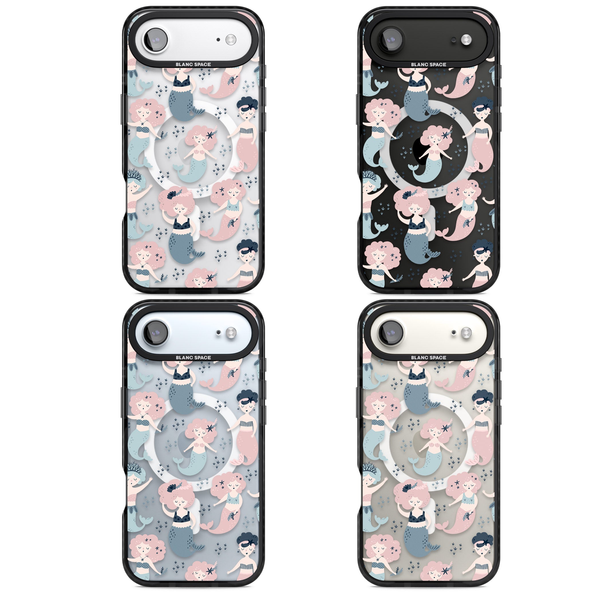 Under The Sea Mermaids (Clear) iPhone 17 Air Impact Pro Black Phone Case APT Impact Protection