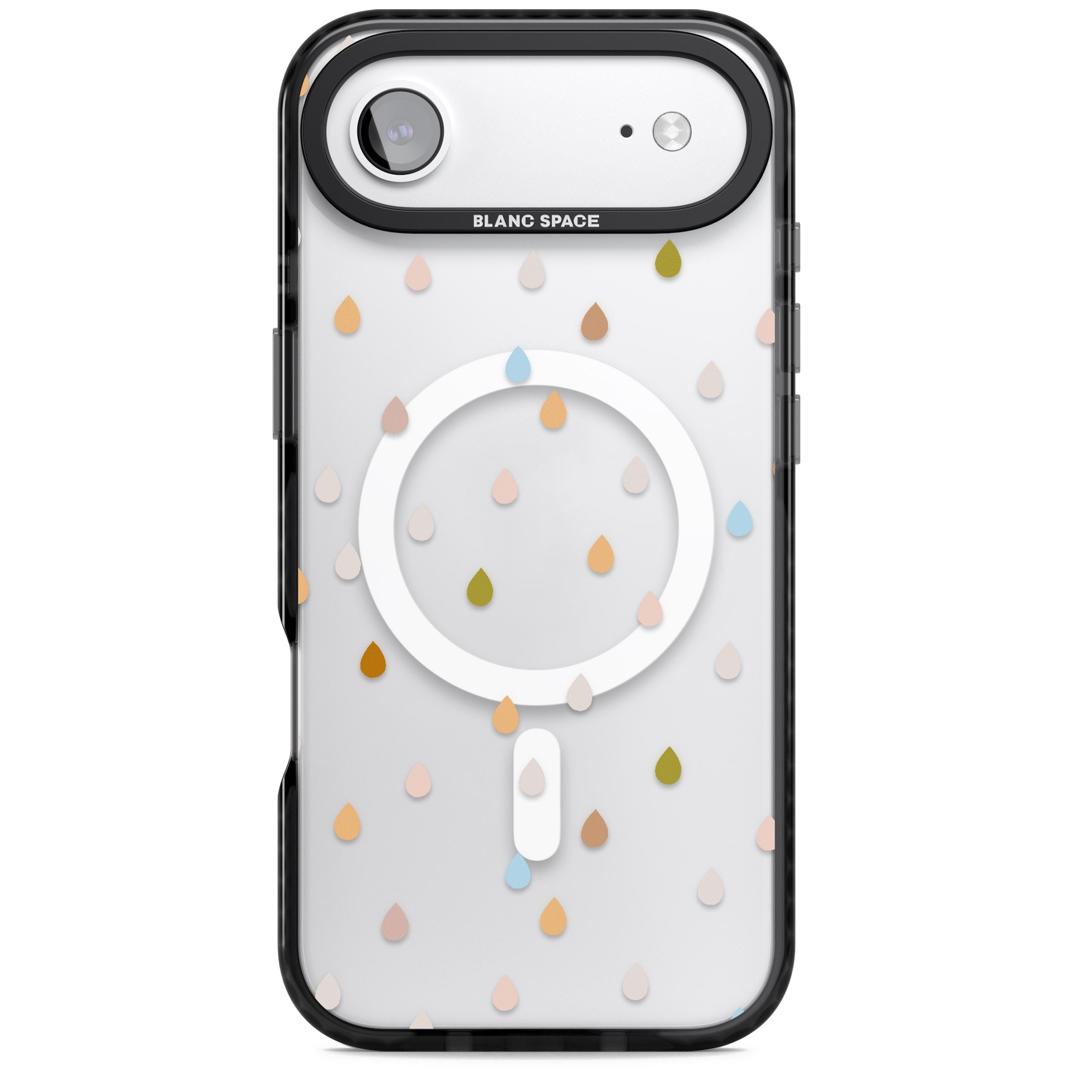 Pastel Raindrops iPhone 17 Air Impact Pro Black Phone Case