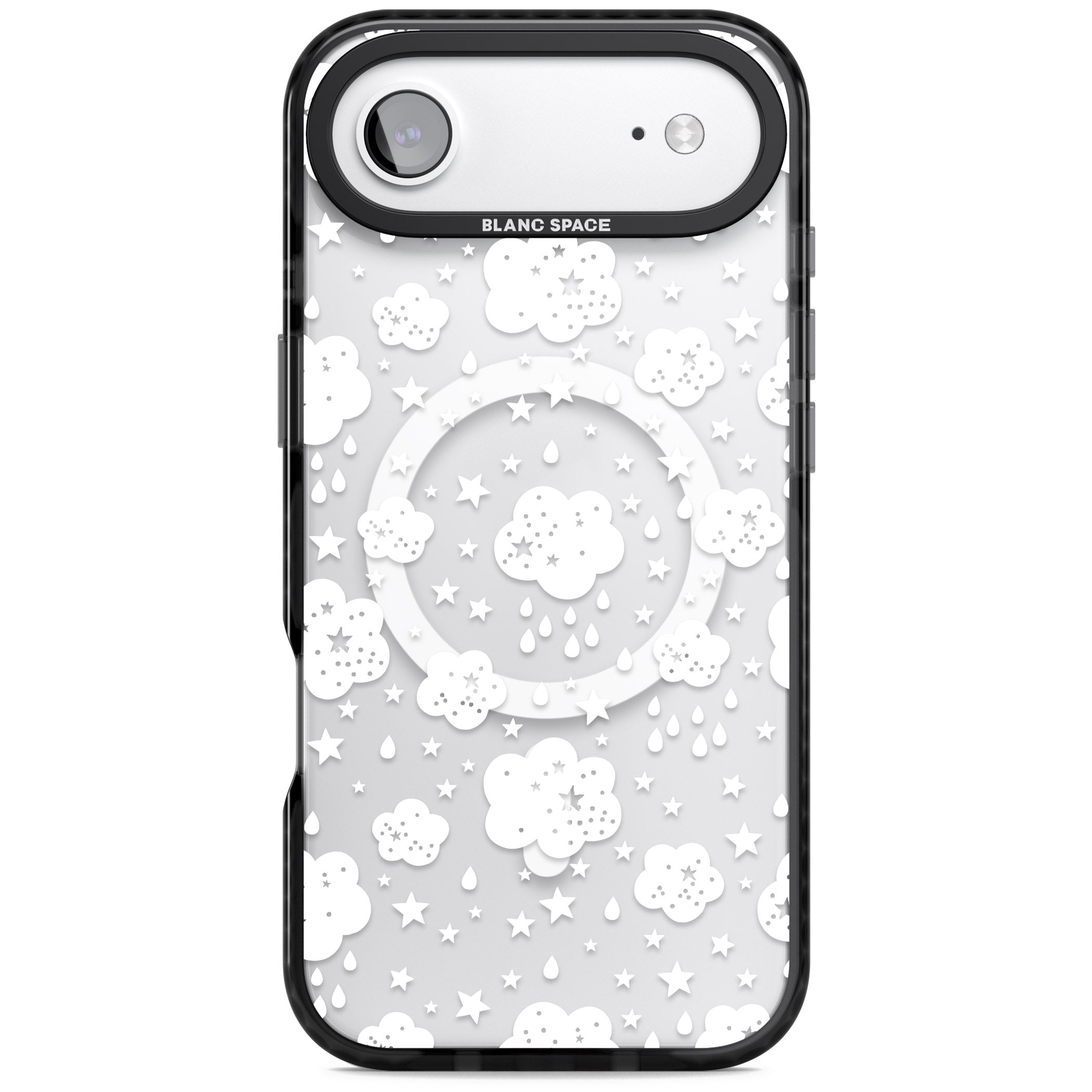 Starry Rain Clouds iPhone 17 Air Impact Pro Black Phone Case