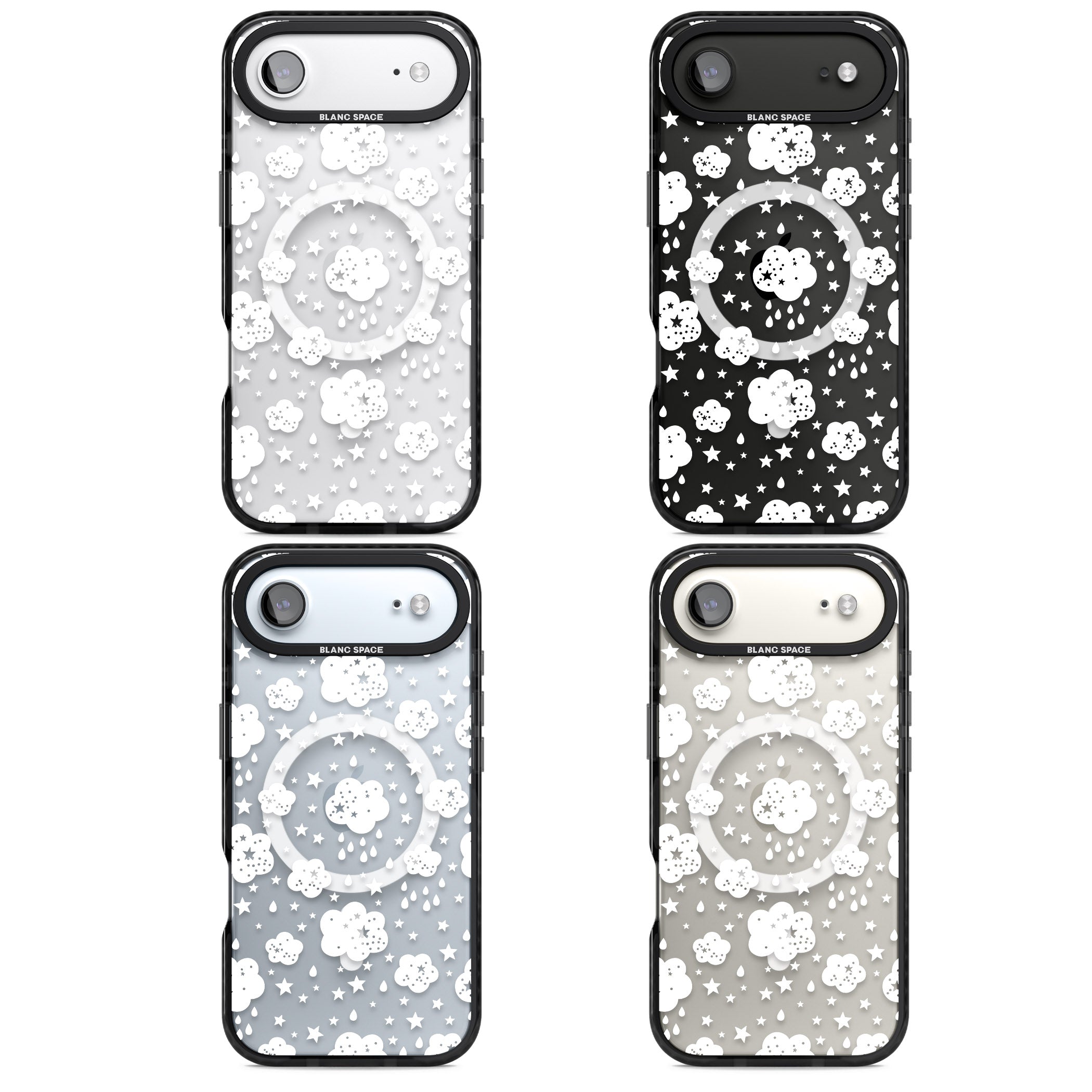 Starry Rain Clouds iPhone 17 Air Impact Pro Black Phone Case APT Impact Protection