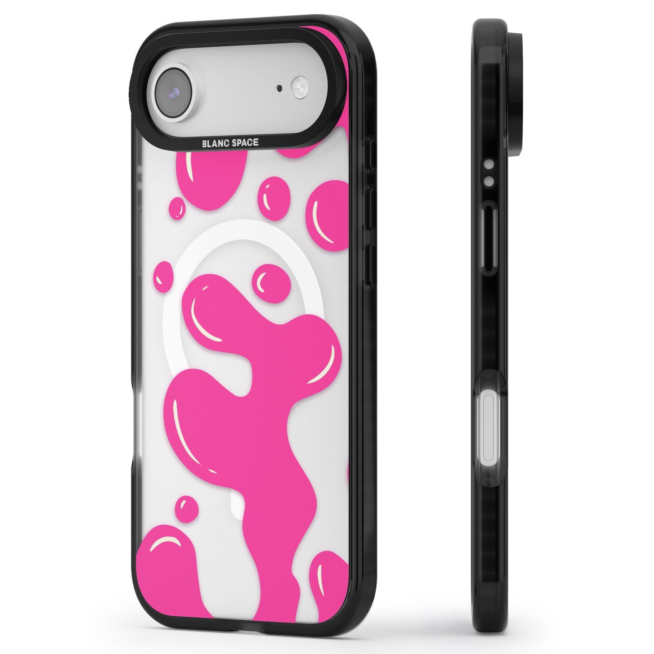 Pink Lava Lamp iPhone 17 Air Impact Pro Black Phone Case Side Profile