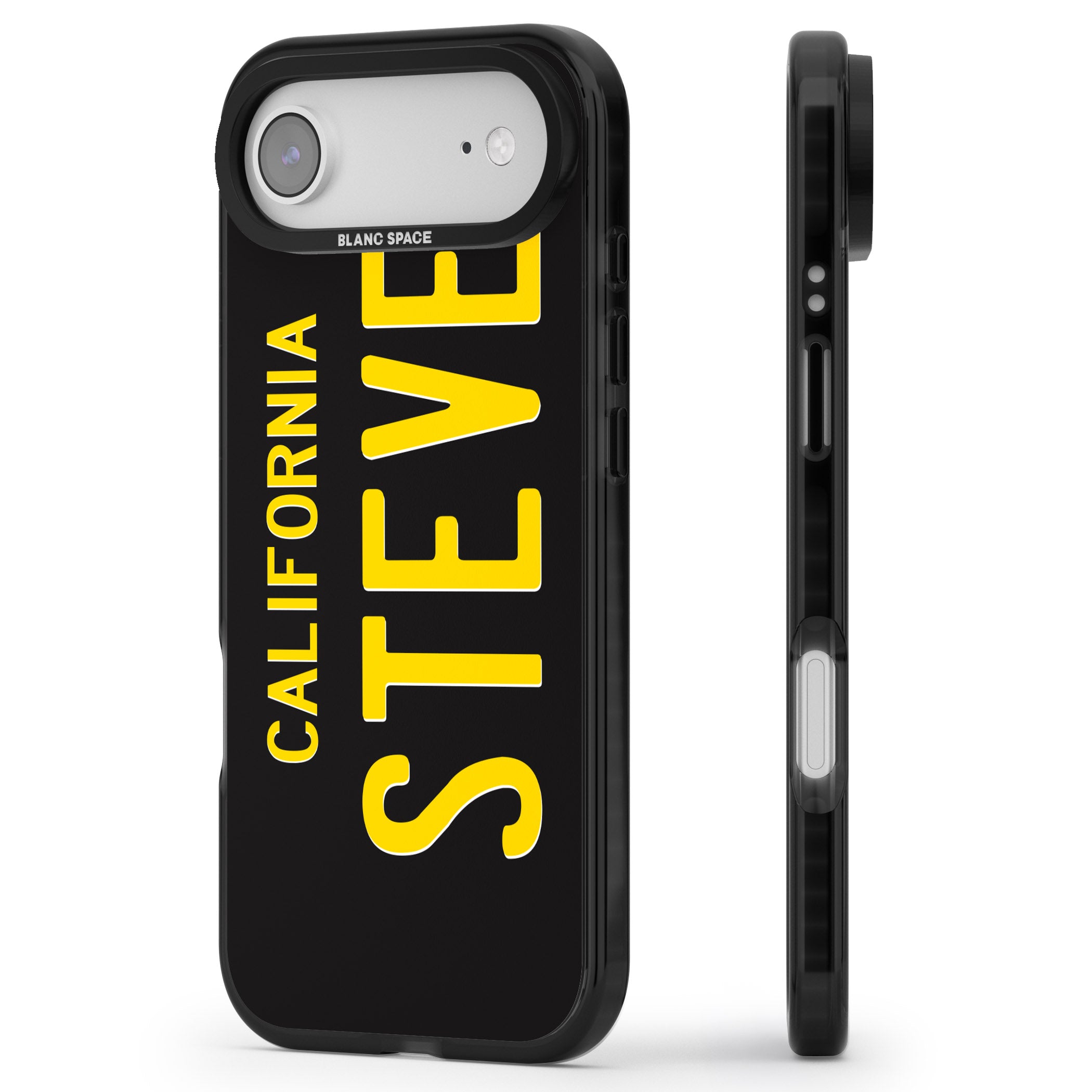 Personalised Vintage California License Plate iPhone 17 Air Impact Pro Black Phone Case Side Profile